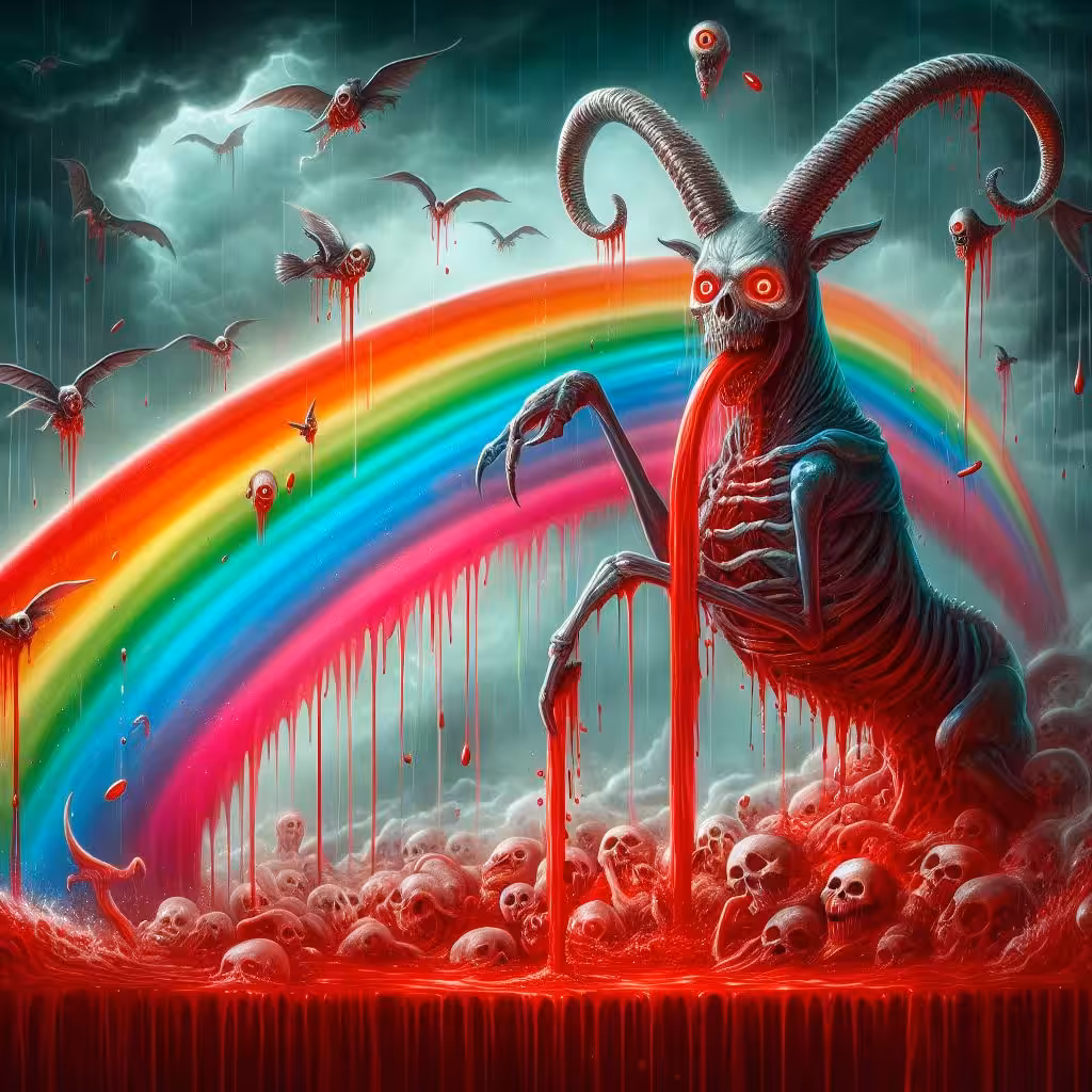 Bloody rain from an evil being