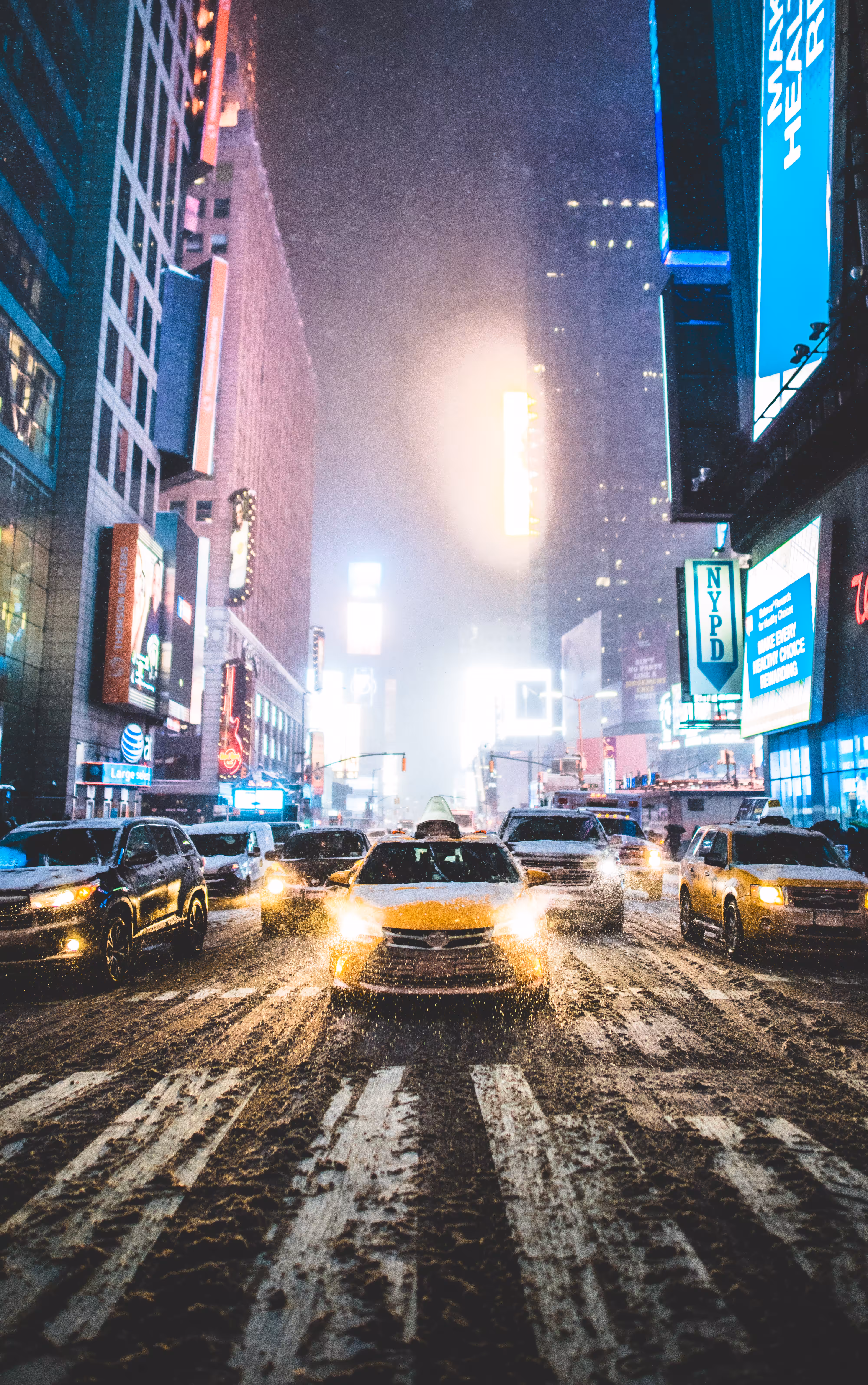 One Snowy Night in Times Sq.