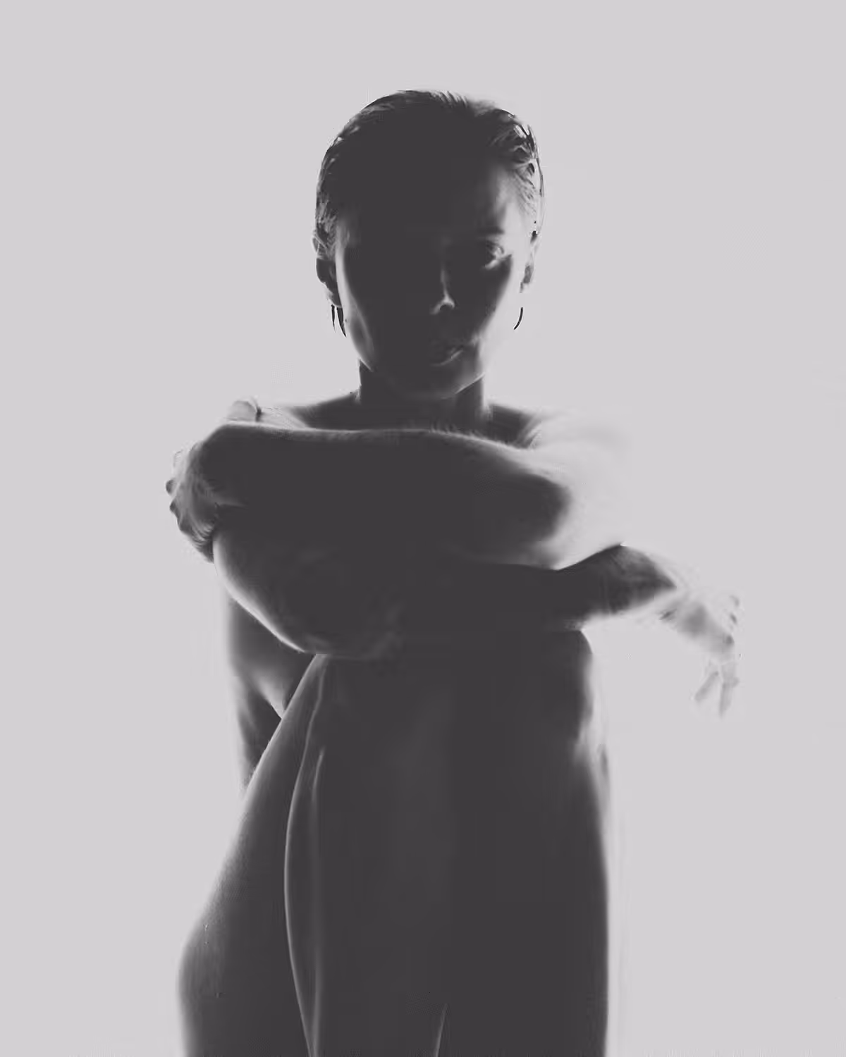 Punk nude art self-portrait