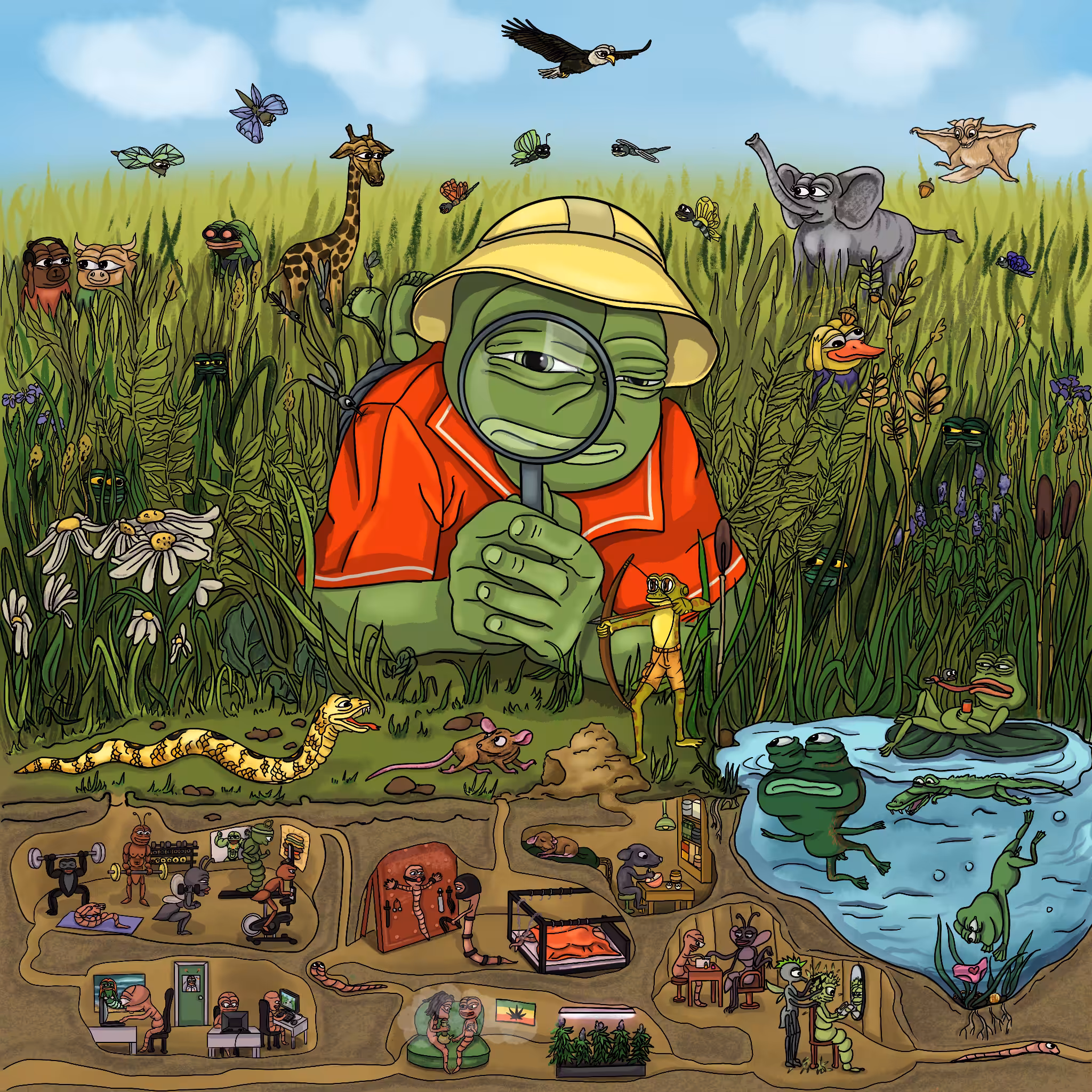 Wild life of the pond