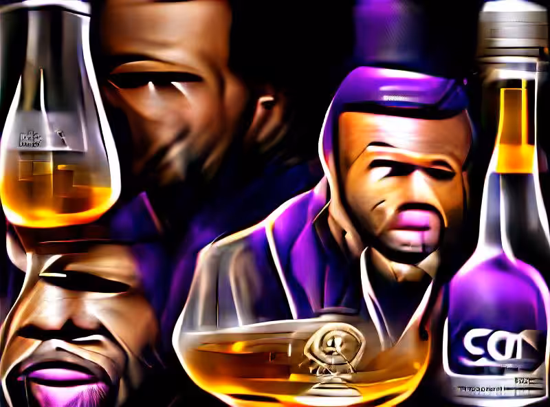 Abraham's First Works: 50 Cent drinking courvoisier