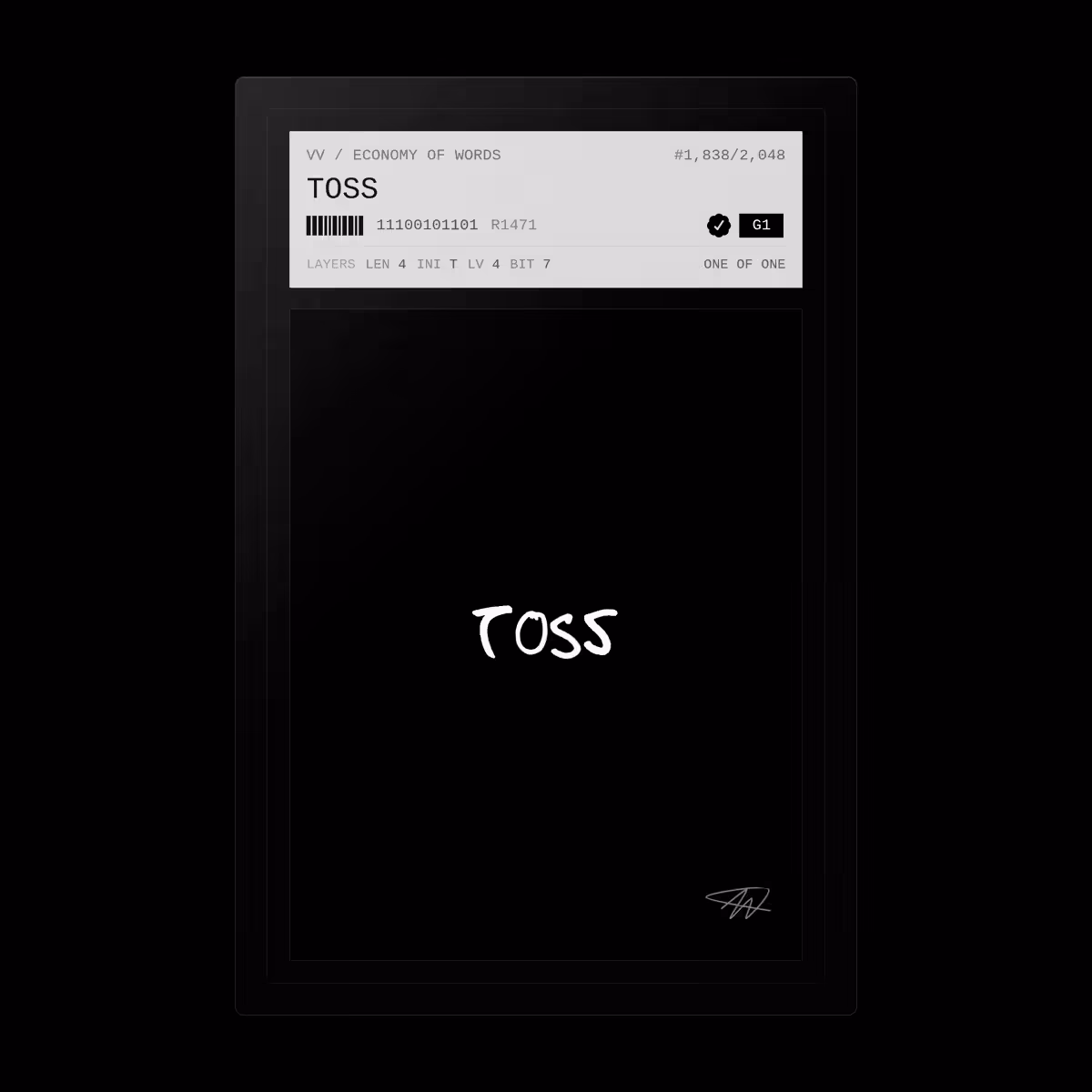 Economy of Words: TOSS · #1838