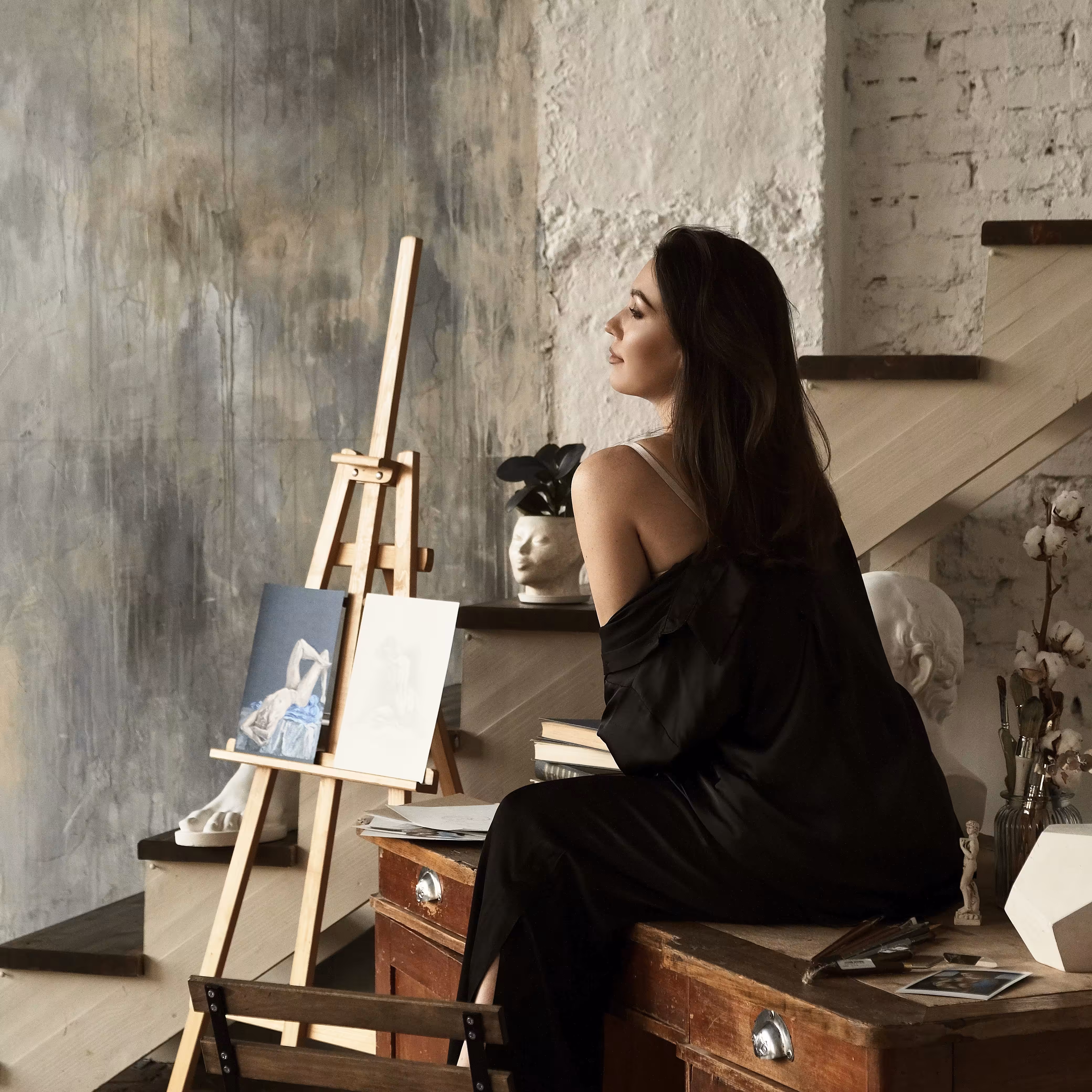 In a studio