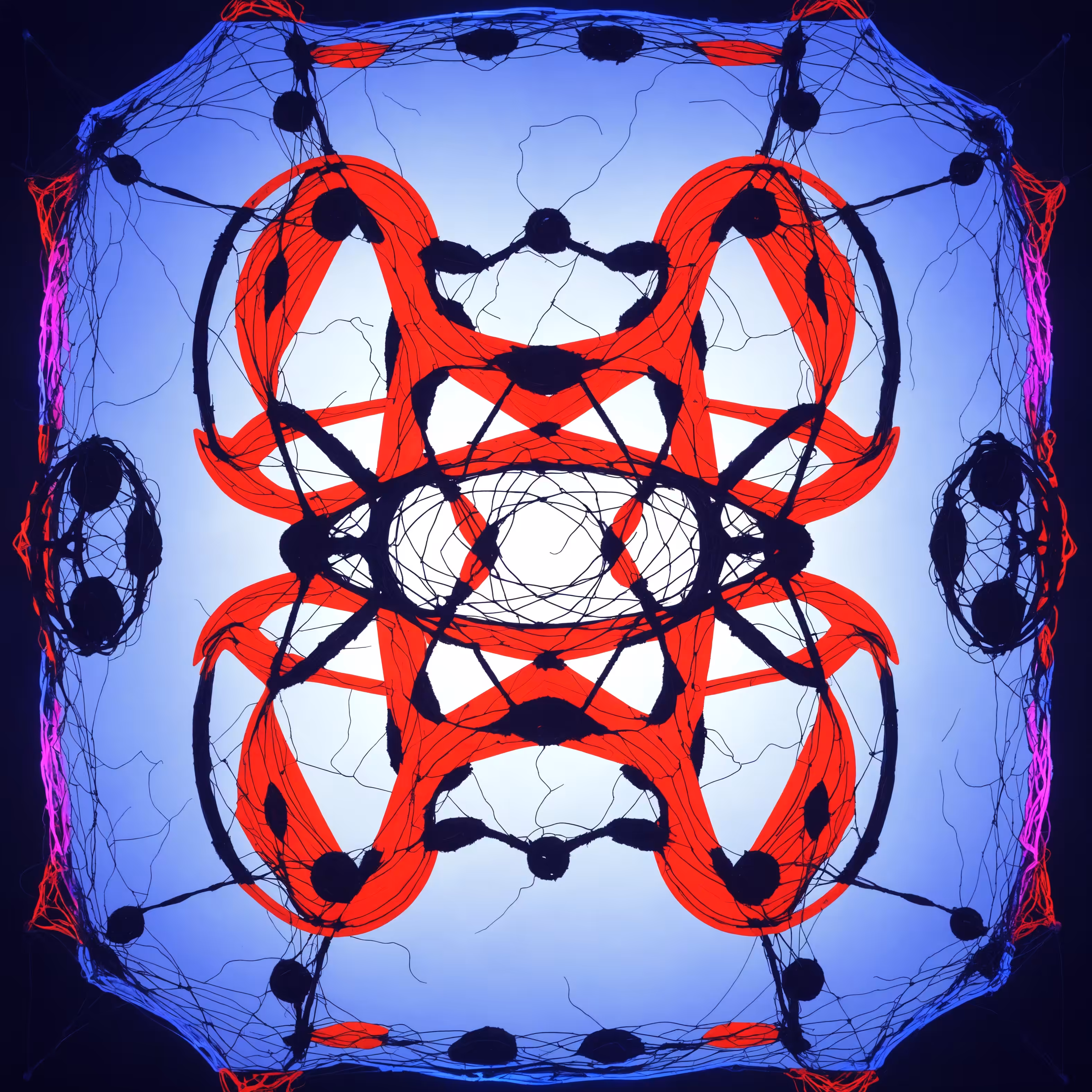 Elaborate Neon Dreamcatcher By Jackson Pollock