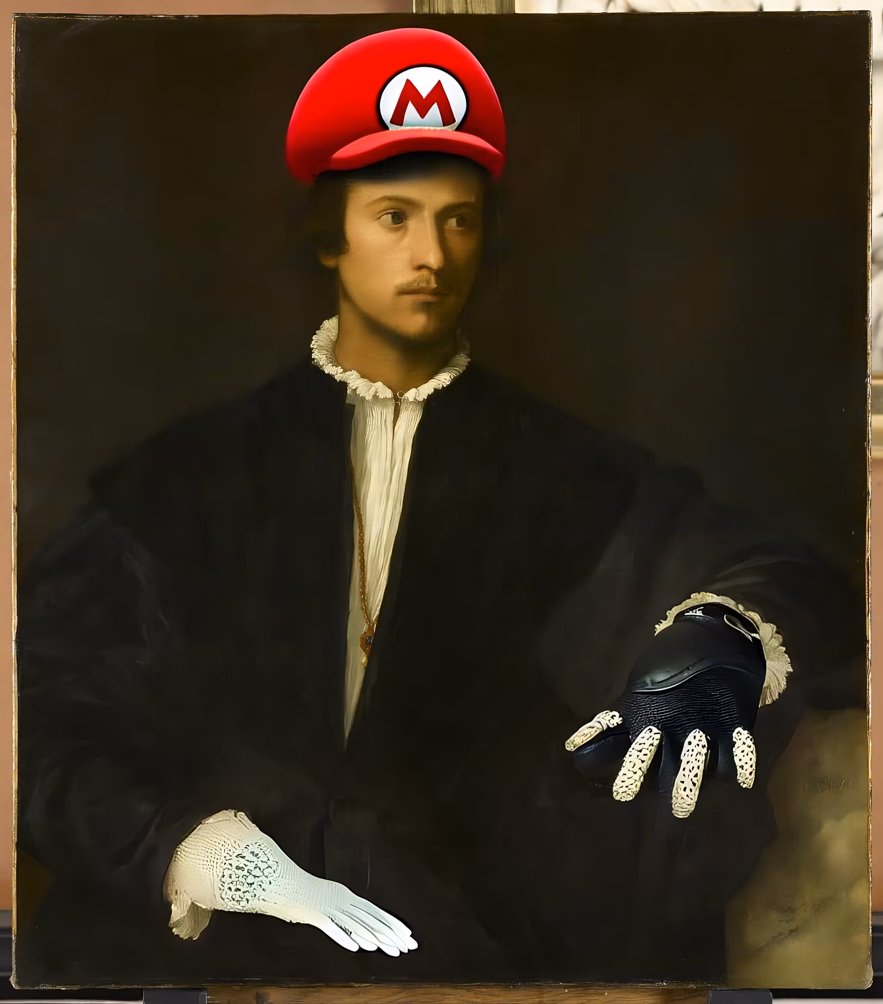 Man with Two Gloves and a Hat