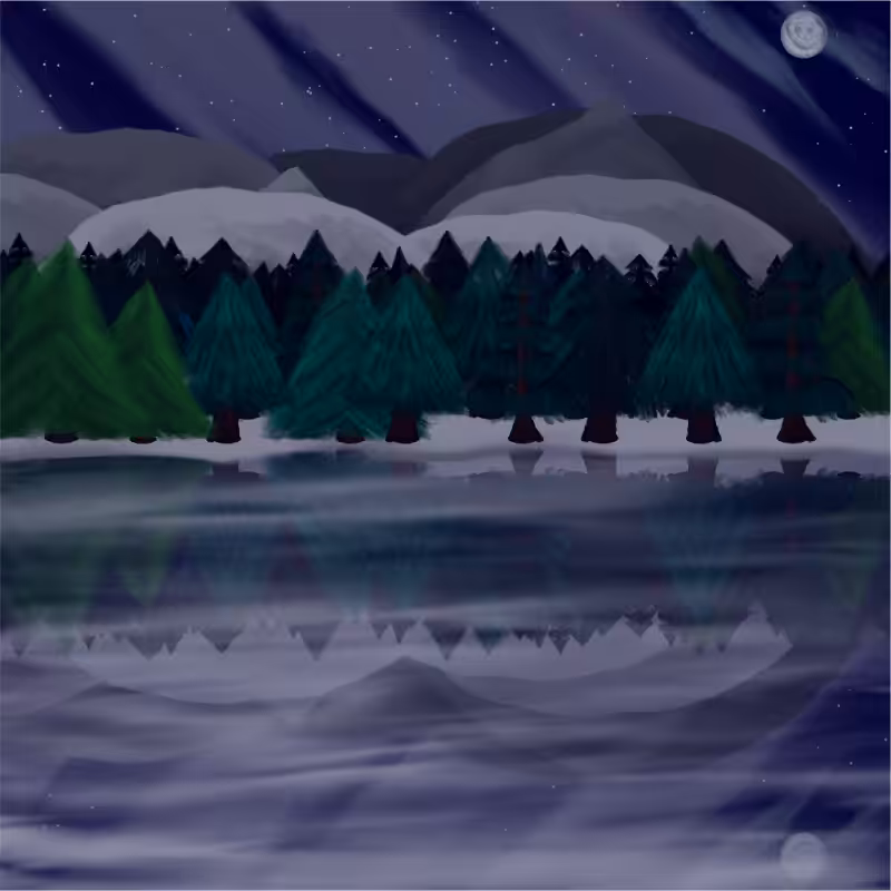 Moony Winter Lake #18