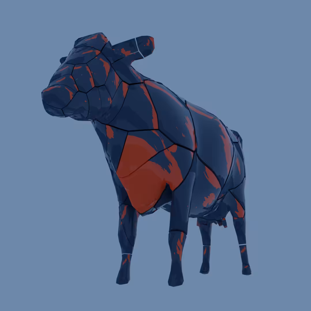 3d Cow Fractured