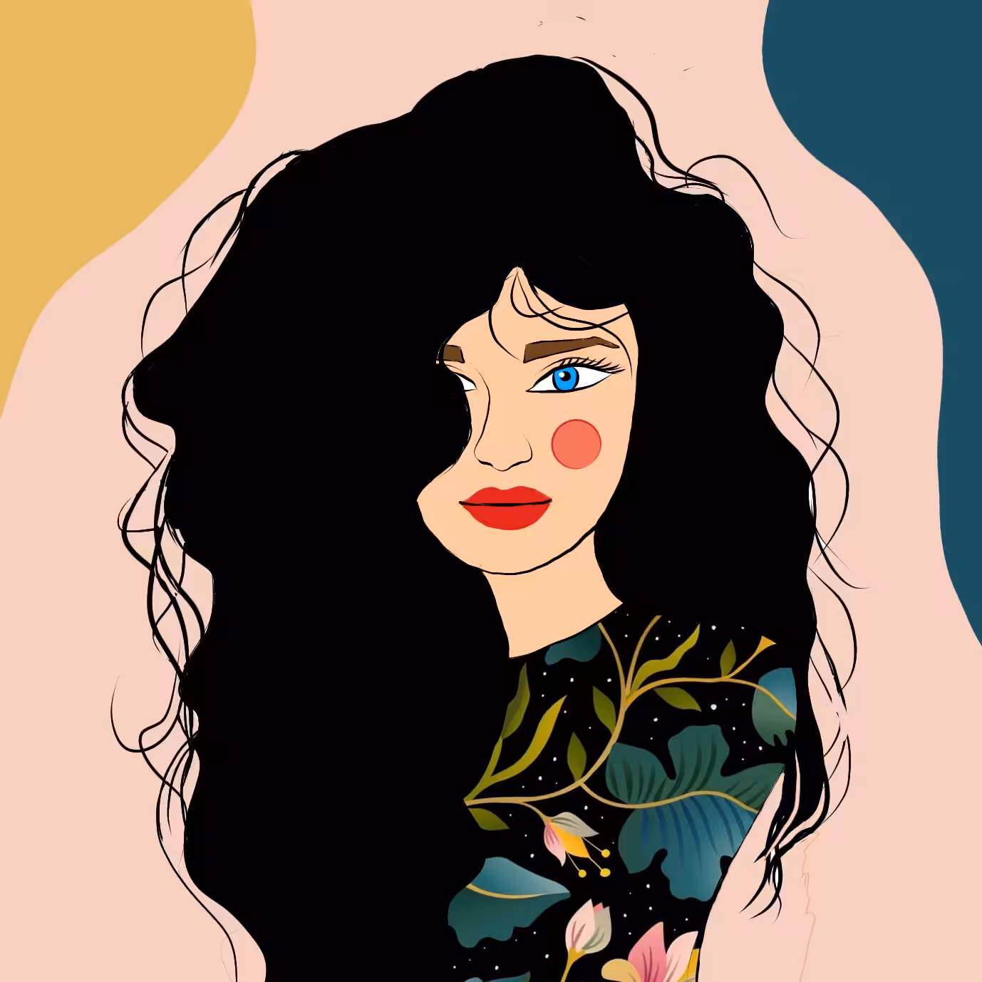 painting: Lady Big hair #2