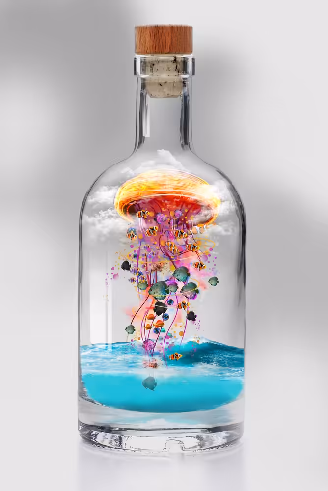 Electric Jellyfish World in a Bottle #3