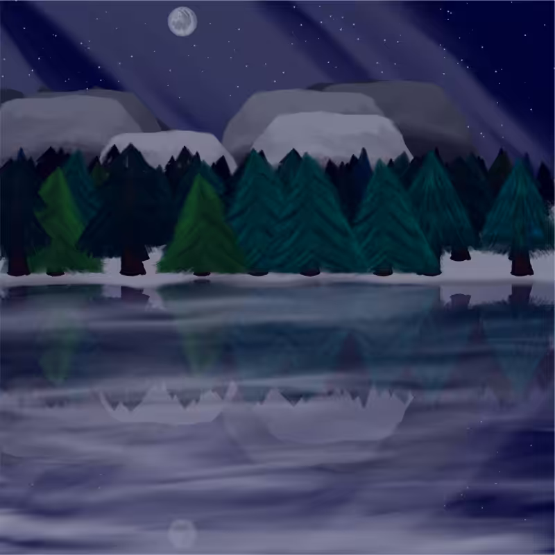 Moony Winter Lake #58