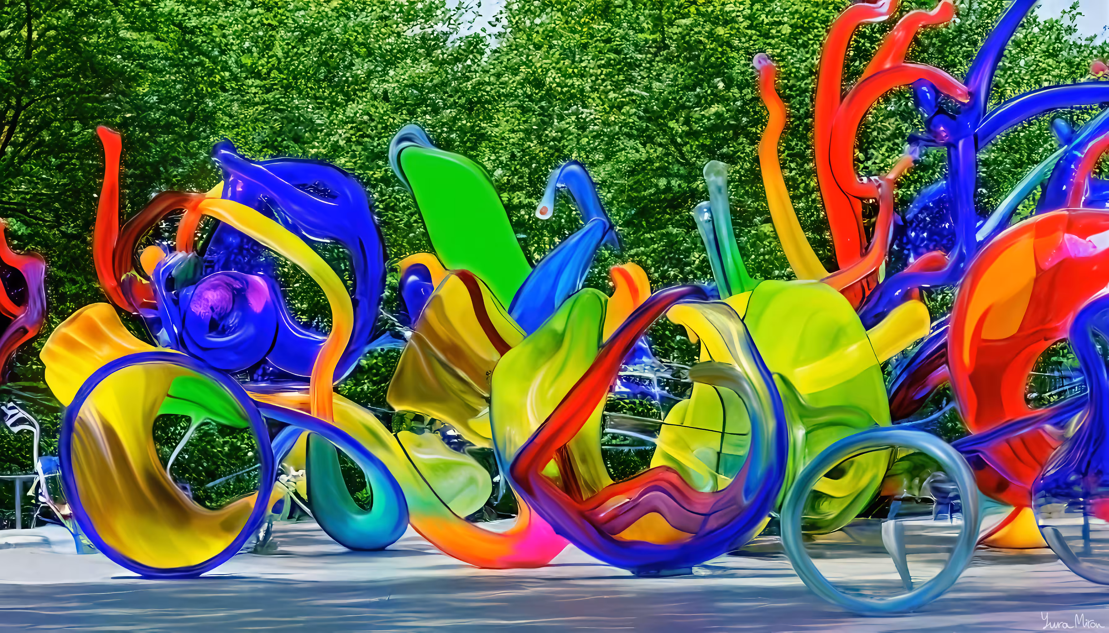 Glass blown: Cycling in NYC: installation #1