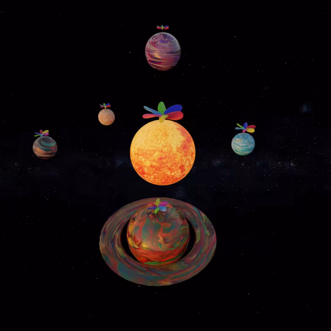3D pinwheel 26  Celestial Pinwheels : A Solar System Symphony /  Collab with Ardavan