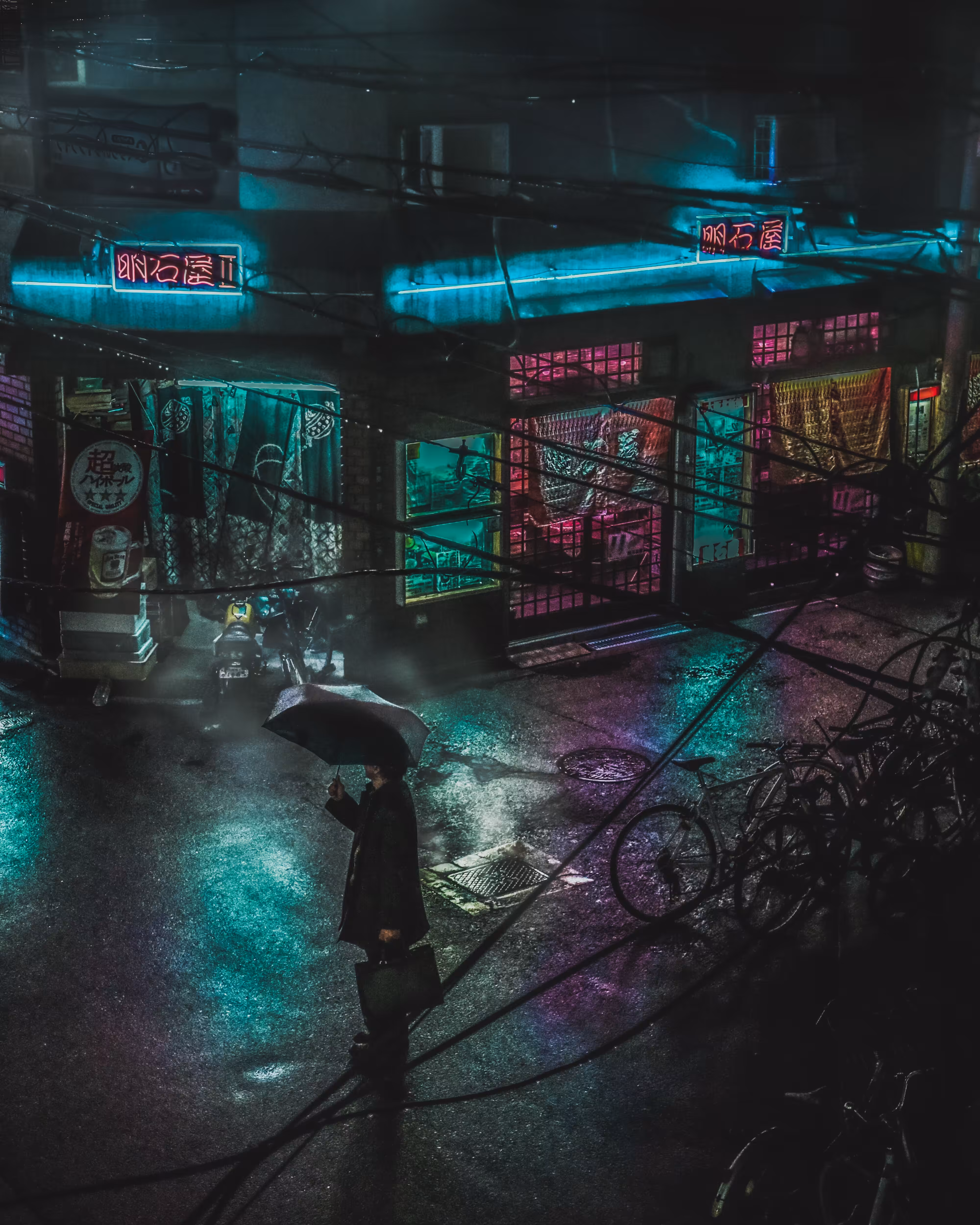 Wandering in the night rain