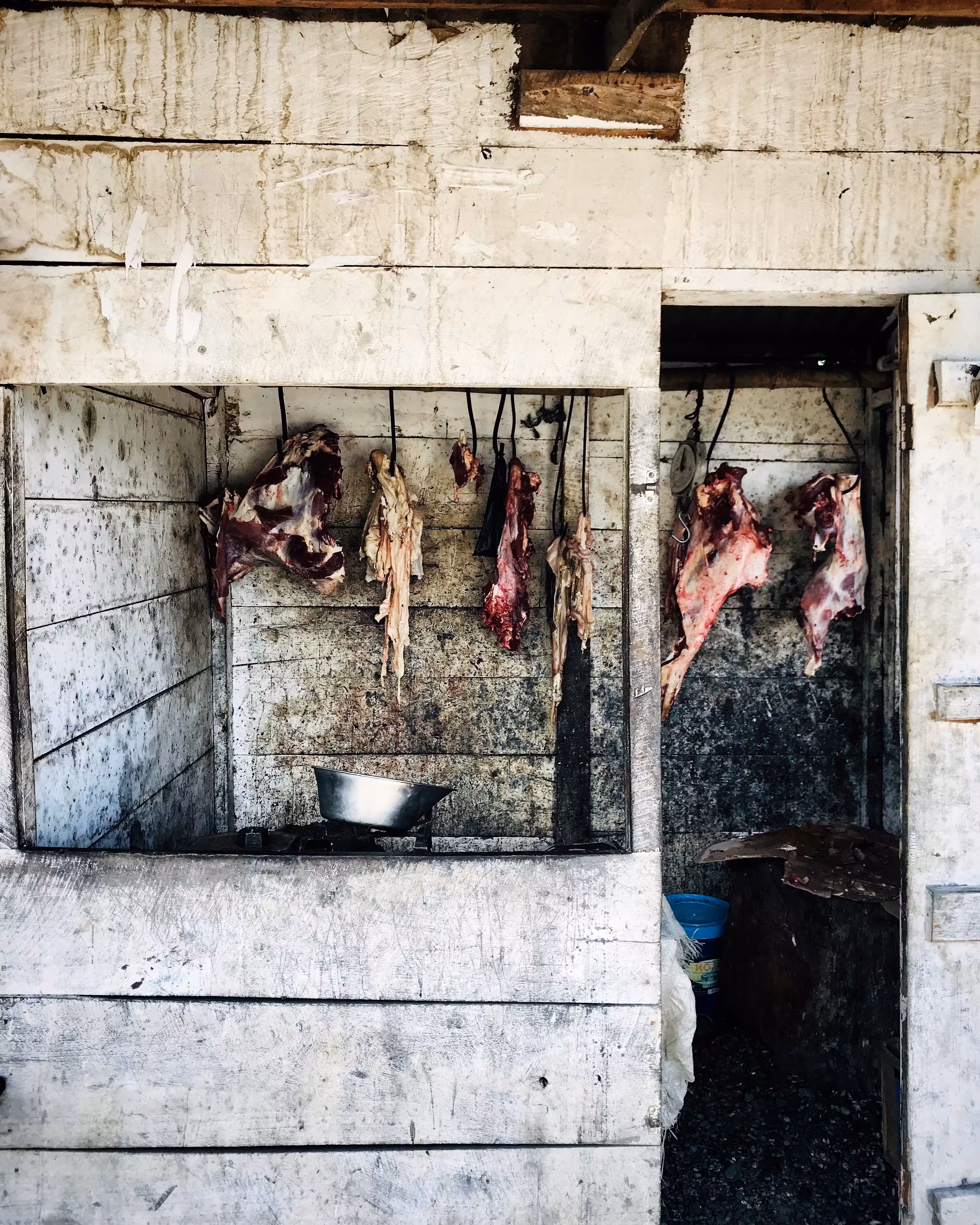 hanging meat