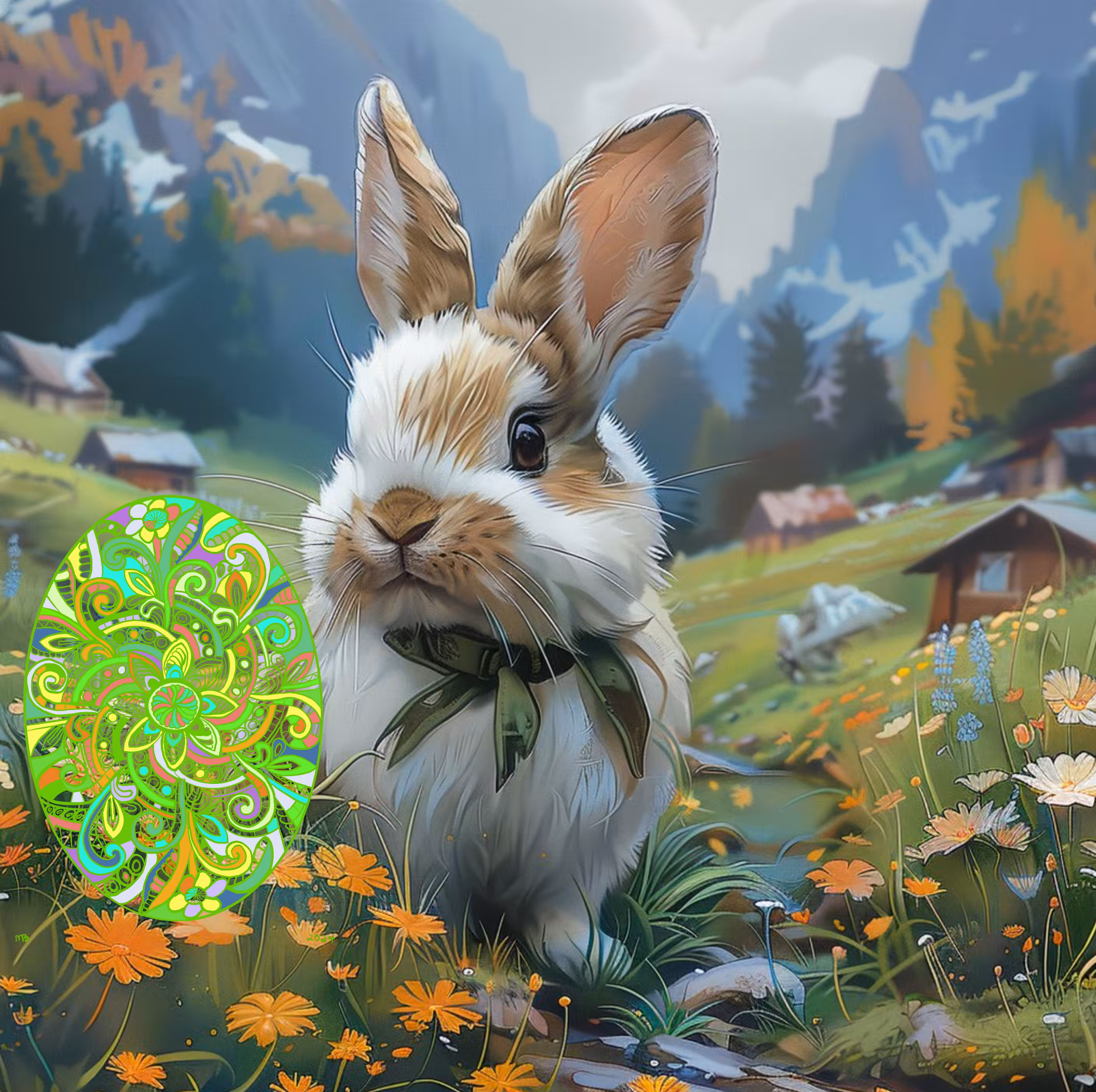 Curious little Bunny and the Mandala Egg