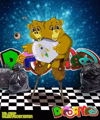 "Mr. Creep" (golden rocket edition) -  Deformed Bear Collection