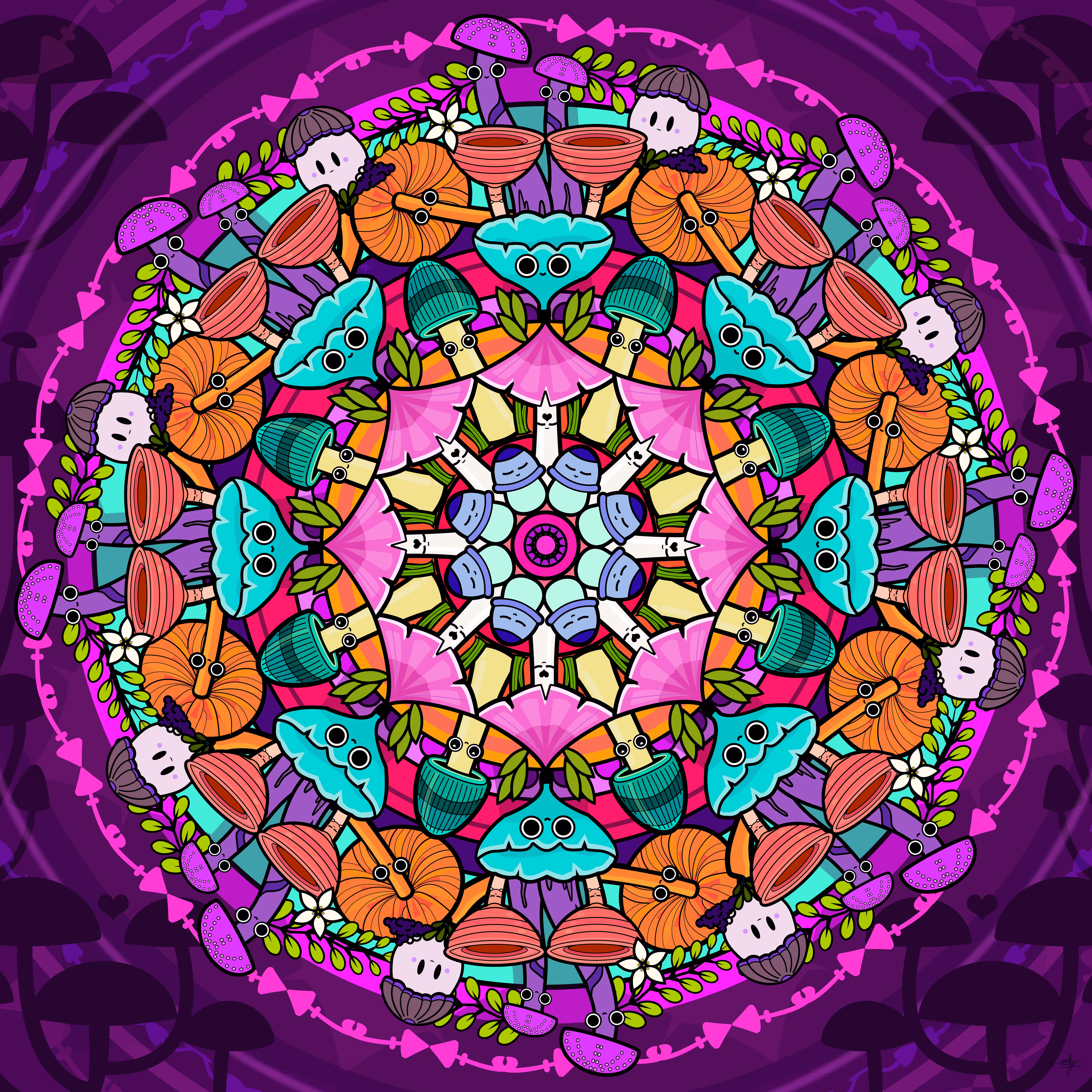 Mushroom Meditation in Violet