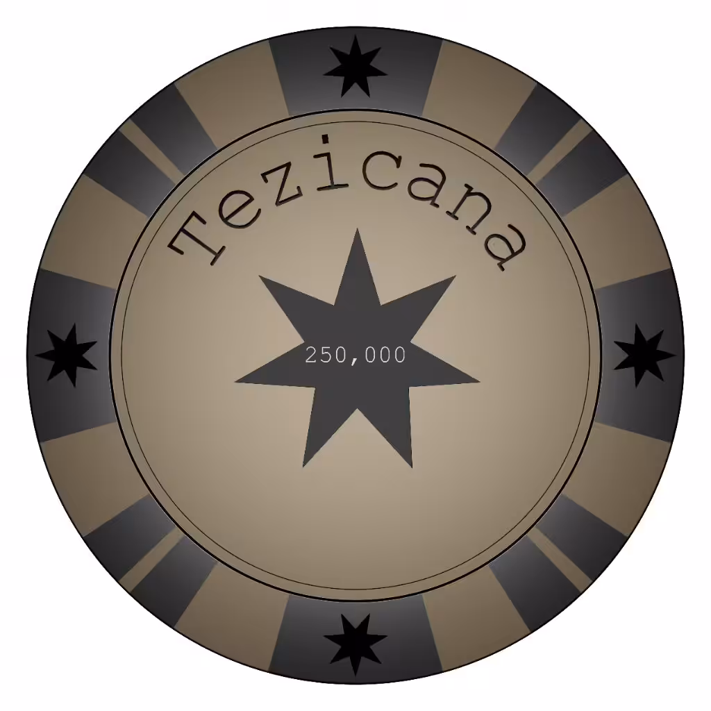 Tezicana Casino Chip: Beige Tezicana Casino Chip - 250,000