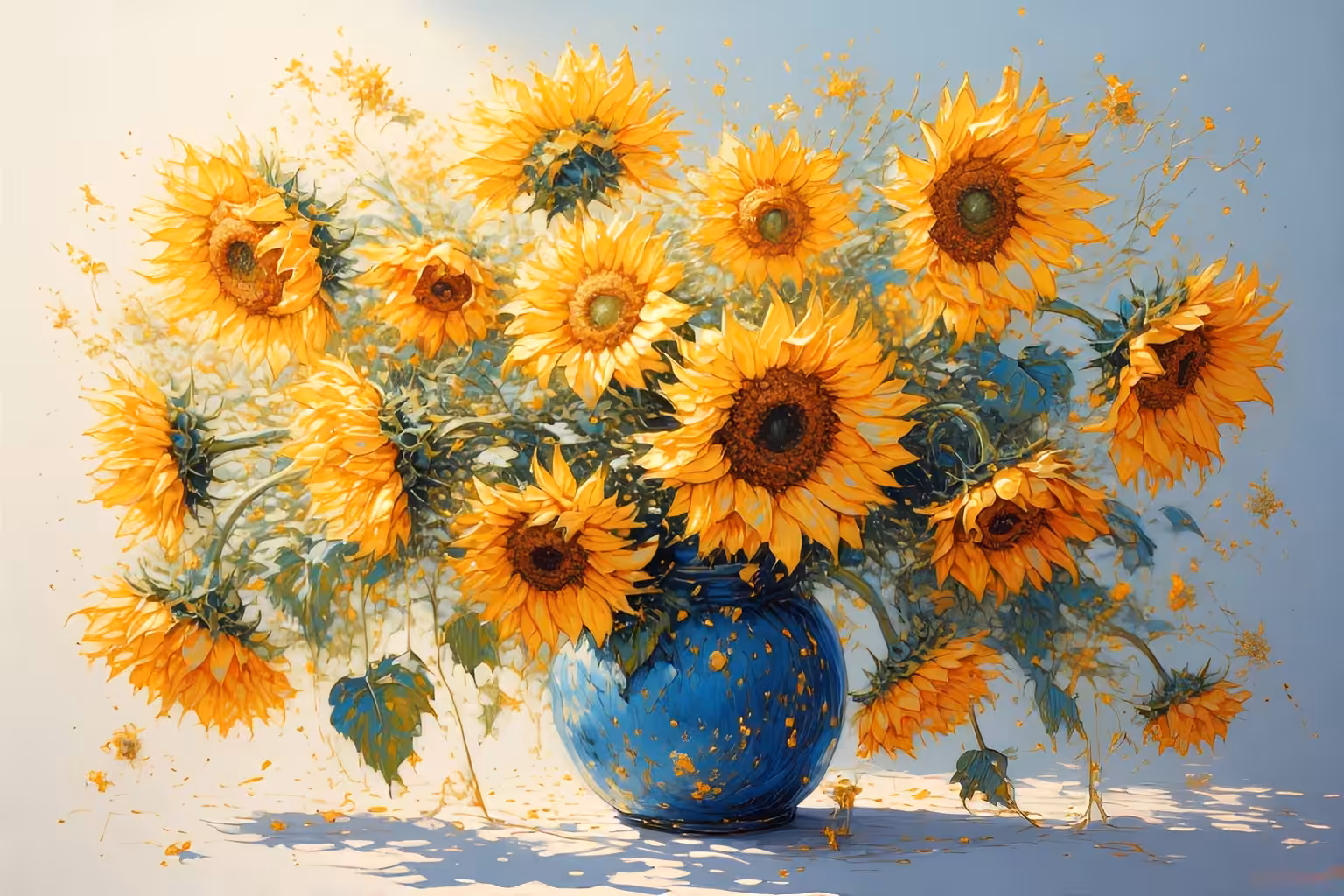 "Sunflowers" revisited by David Hockney