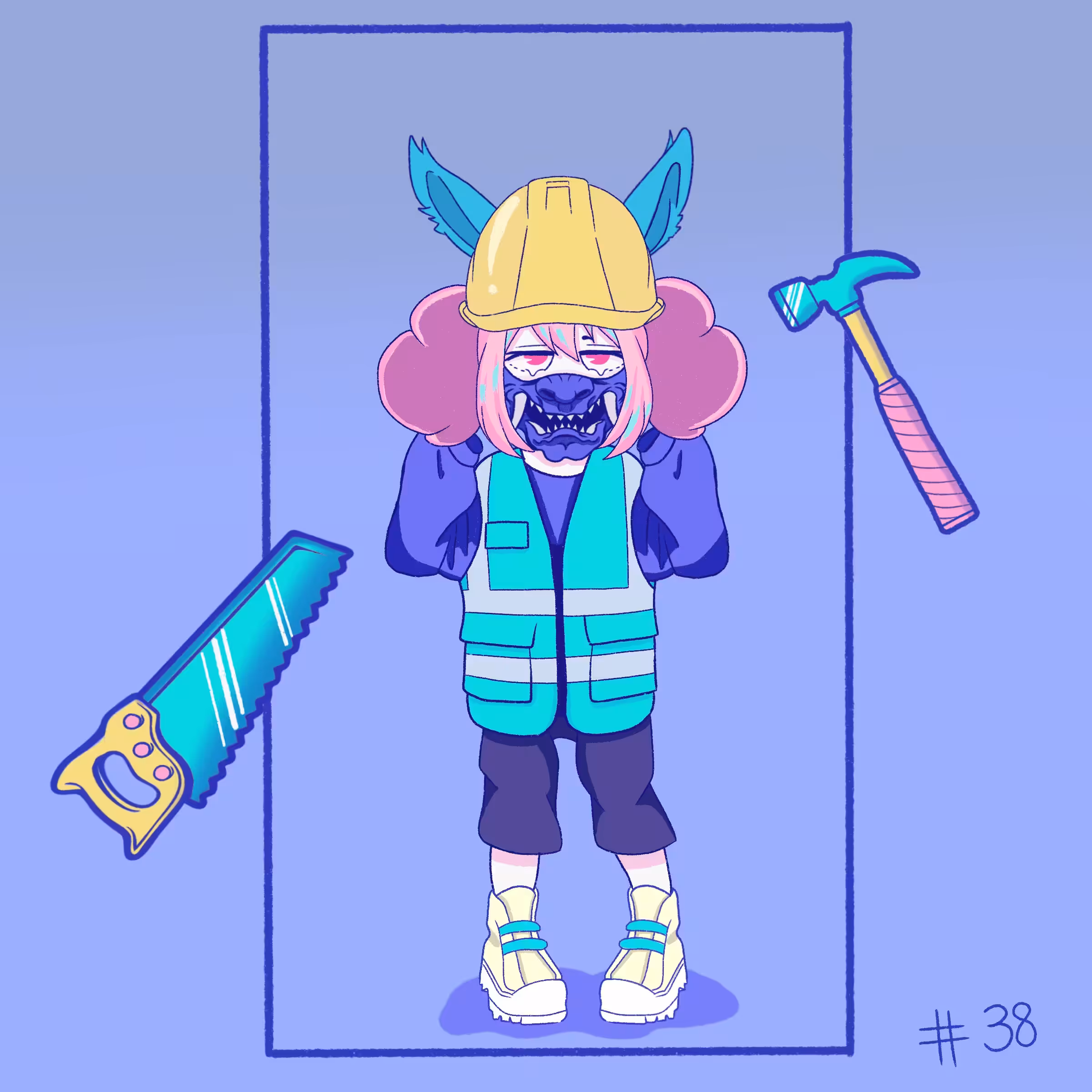 Kawaii Construction Worker Oni - 38