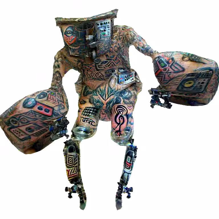 Humanoid Robot With Tribal Tattoos