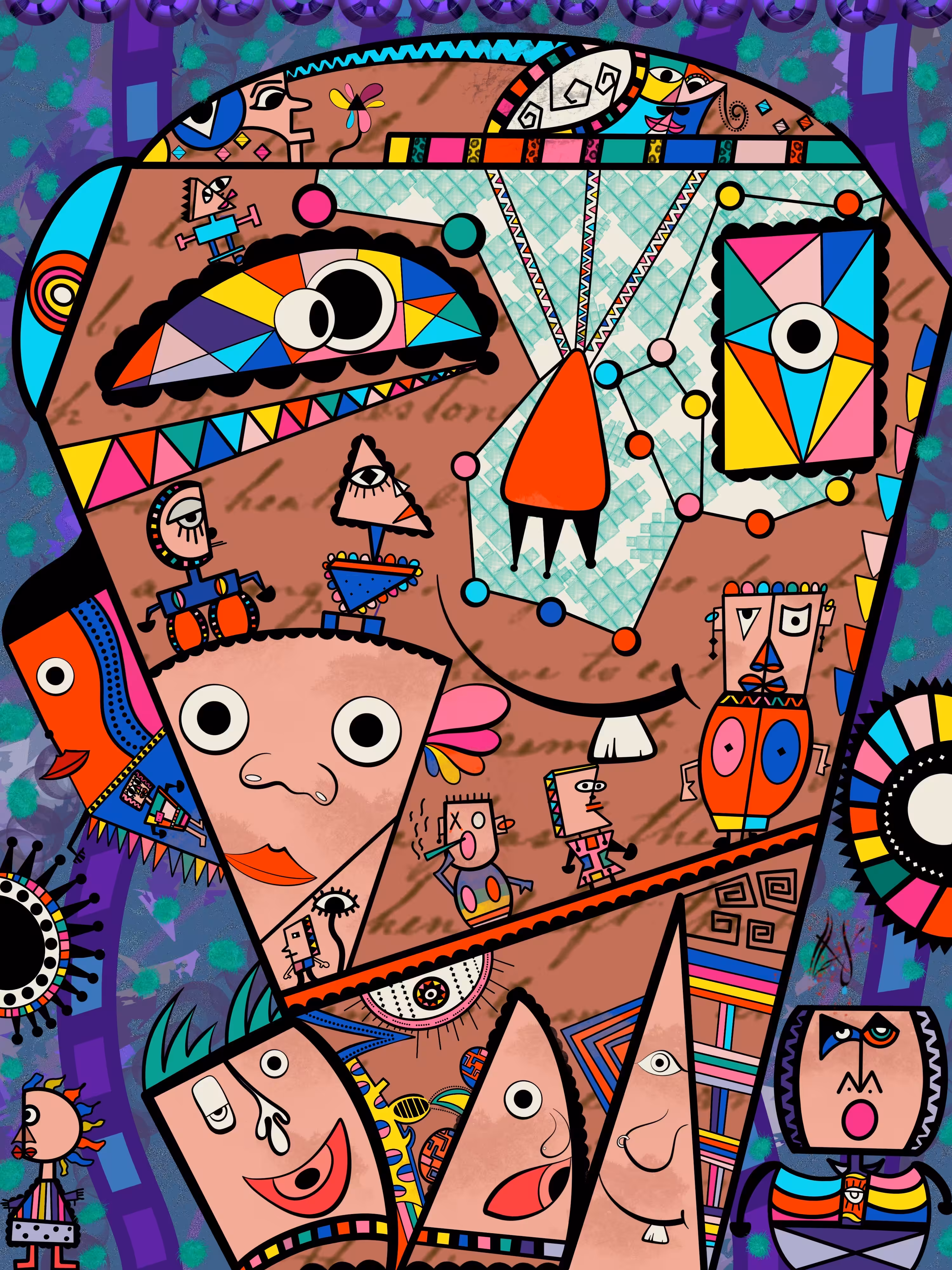 Cubism Expressia 1/1: The Patchwork Carnival Head