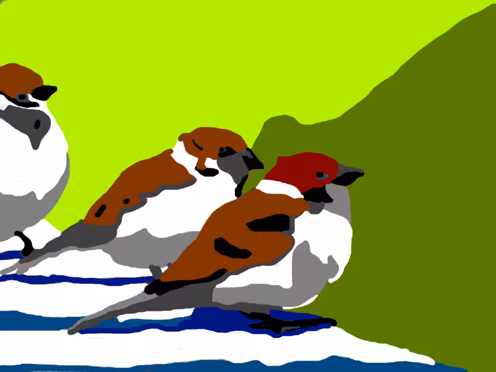 DIGITAL PAINTING: Les moineaux