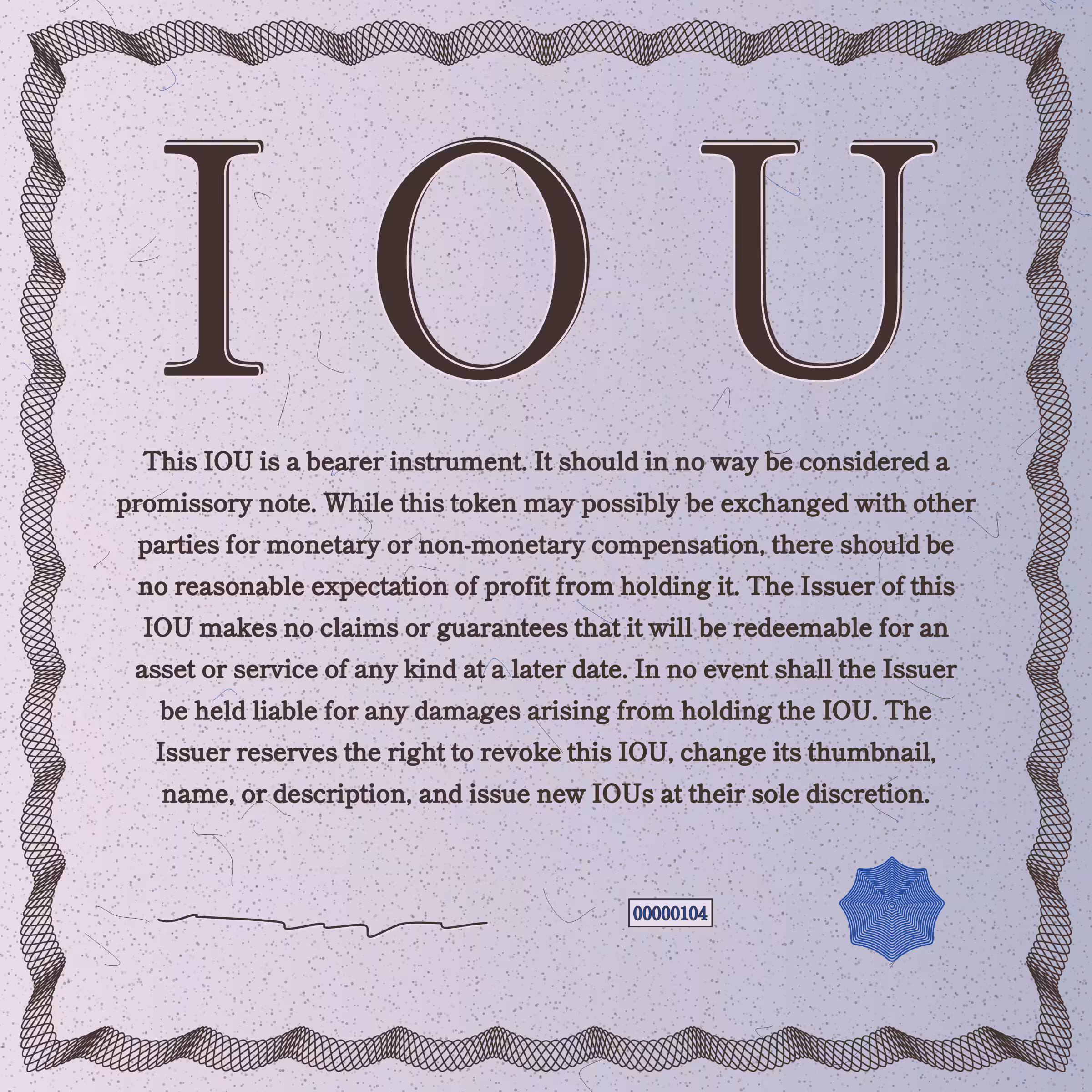 IOU #104