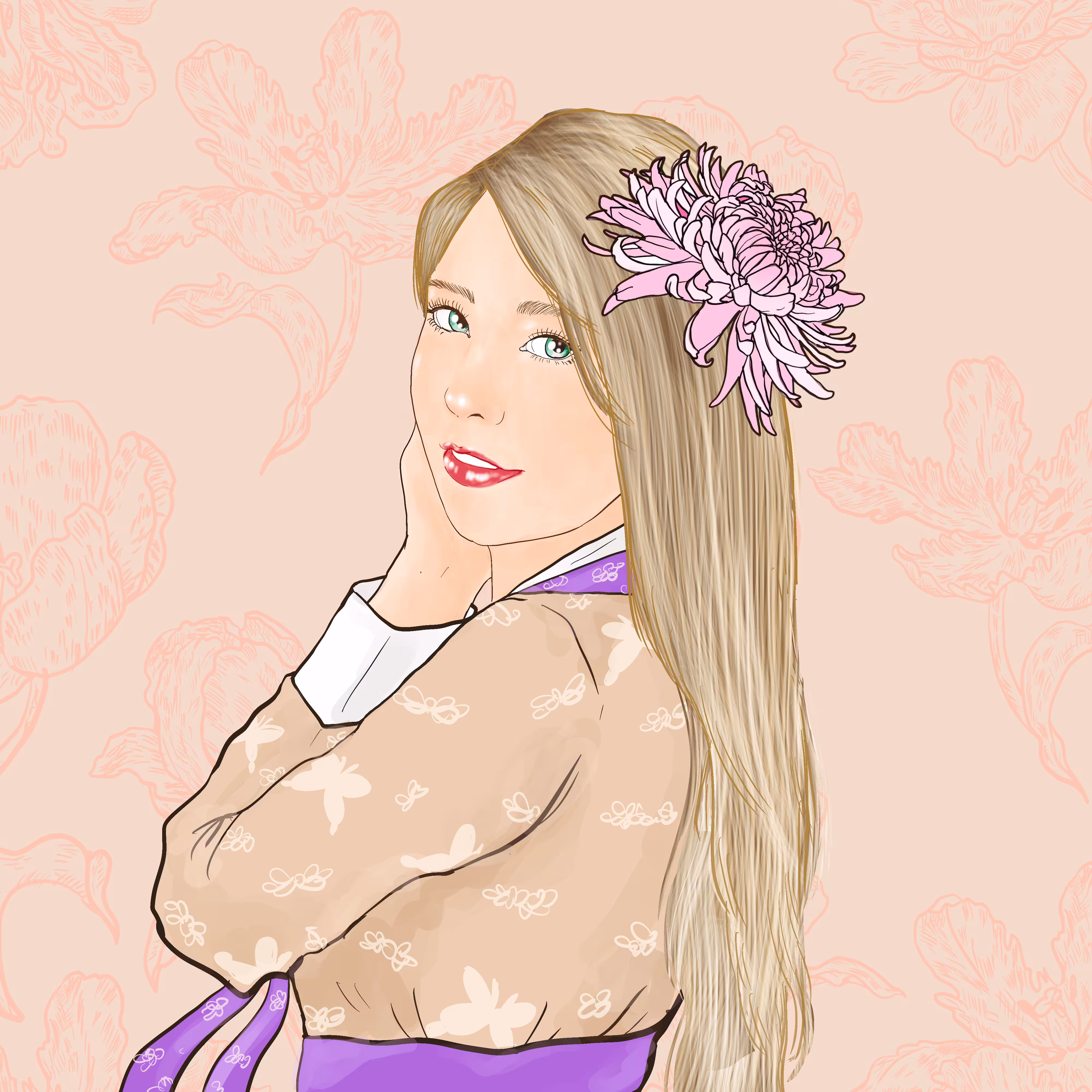 Hailey with hanbok