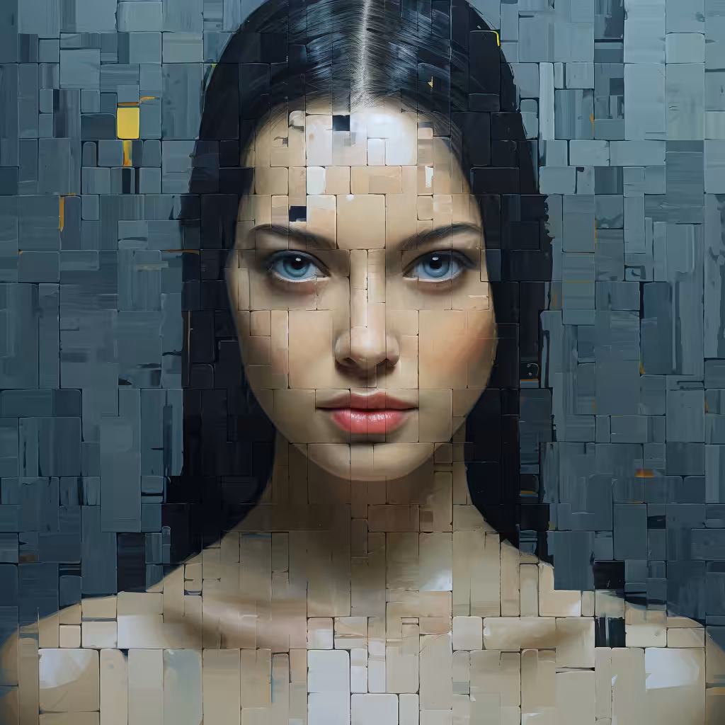 Magnificent beauty on the wall created with a puzzle