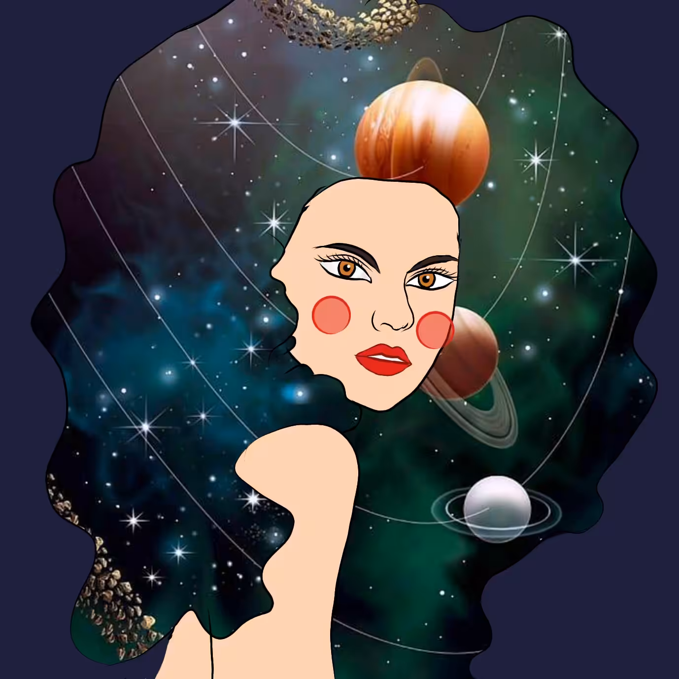 Miss Anna with galaxy hair