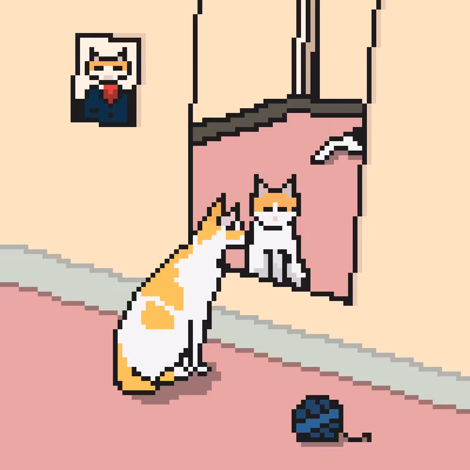 "Who is this handsome cat?" He asking