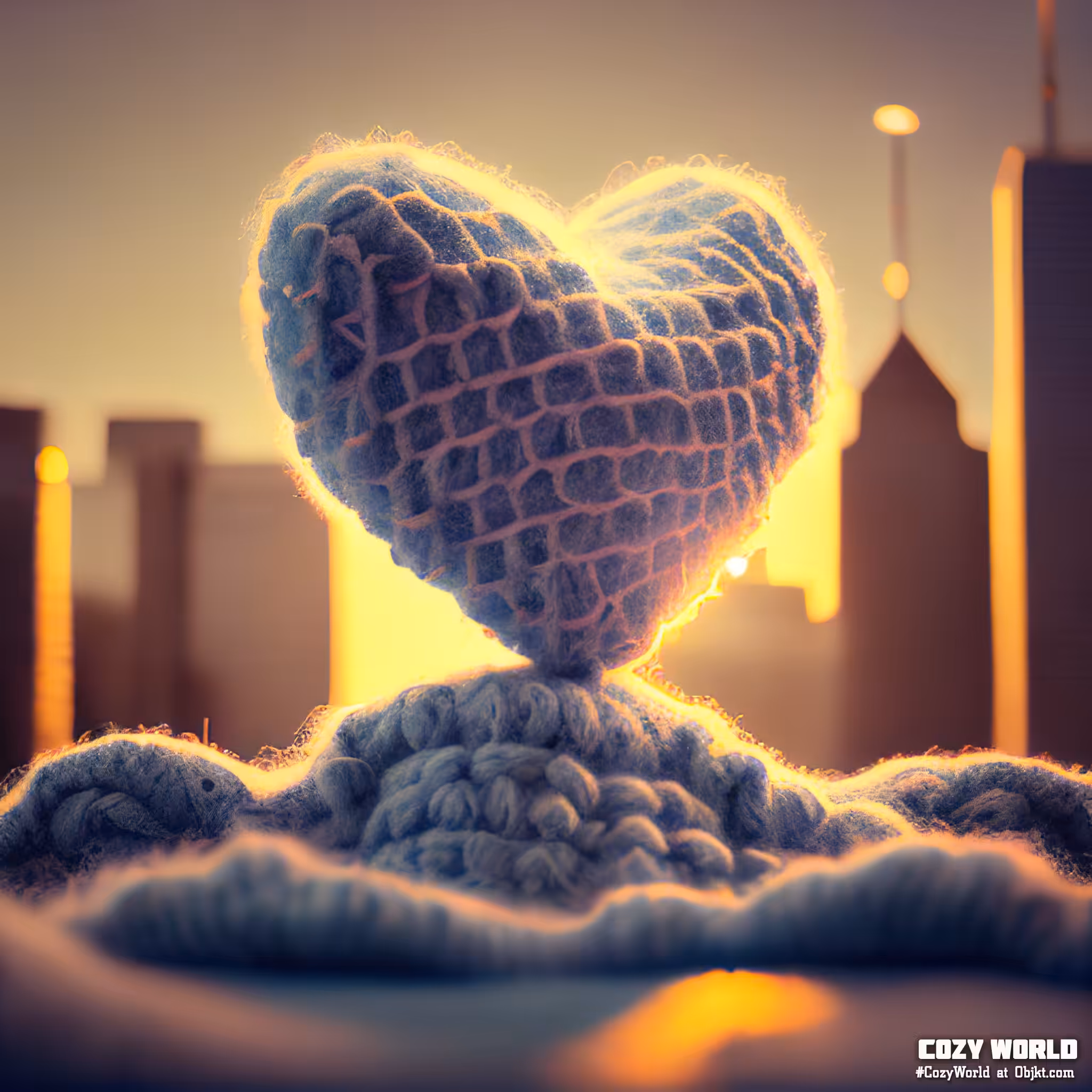 Cozy world: Heart-shaped sculpture