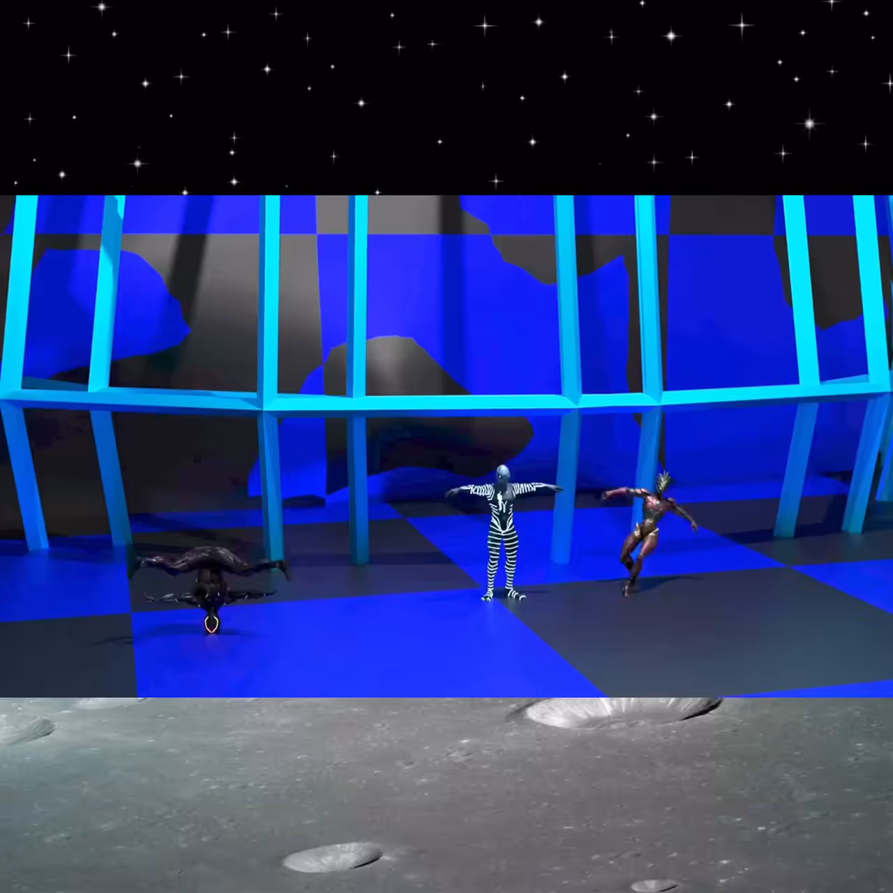 My alien breakdances.
