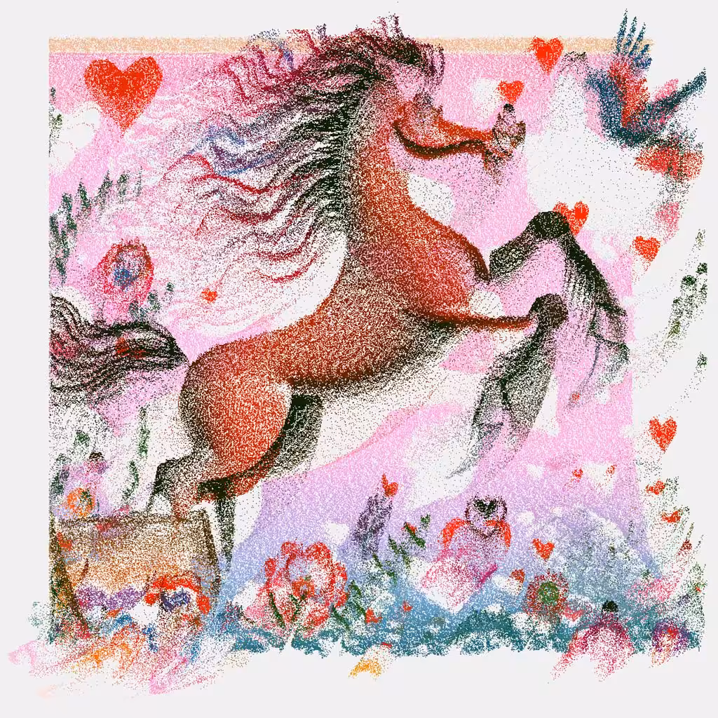 Horse & Bird Friendship