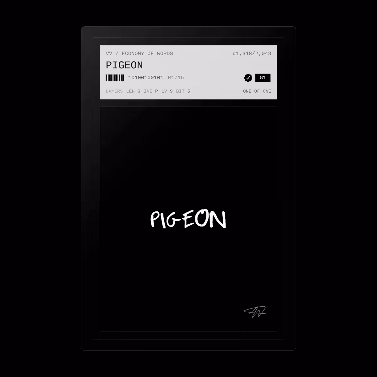 Economy of Words: PIGEON · #1318