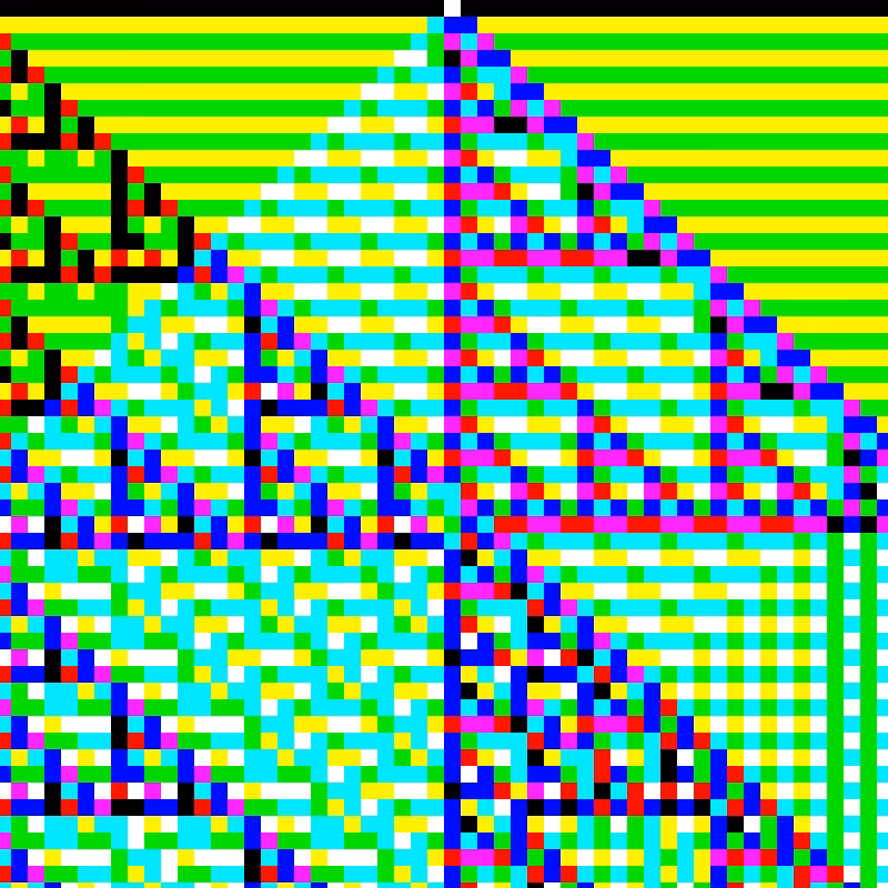 RGB Elementary Cellular Automaton #373