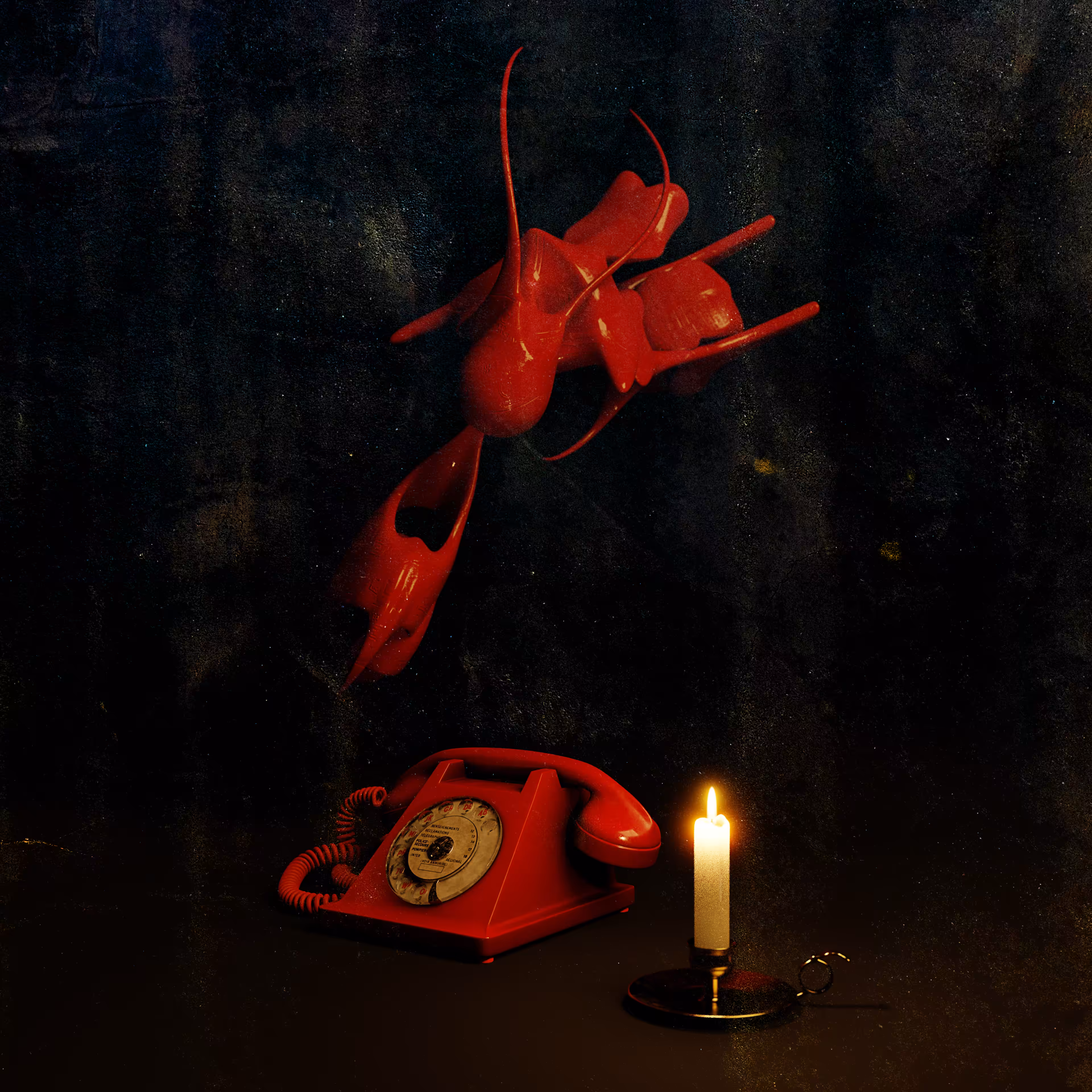 Still Life with Motorbike, Telephone, and Candlestick