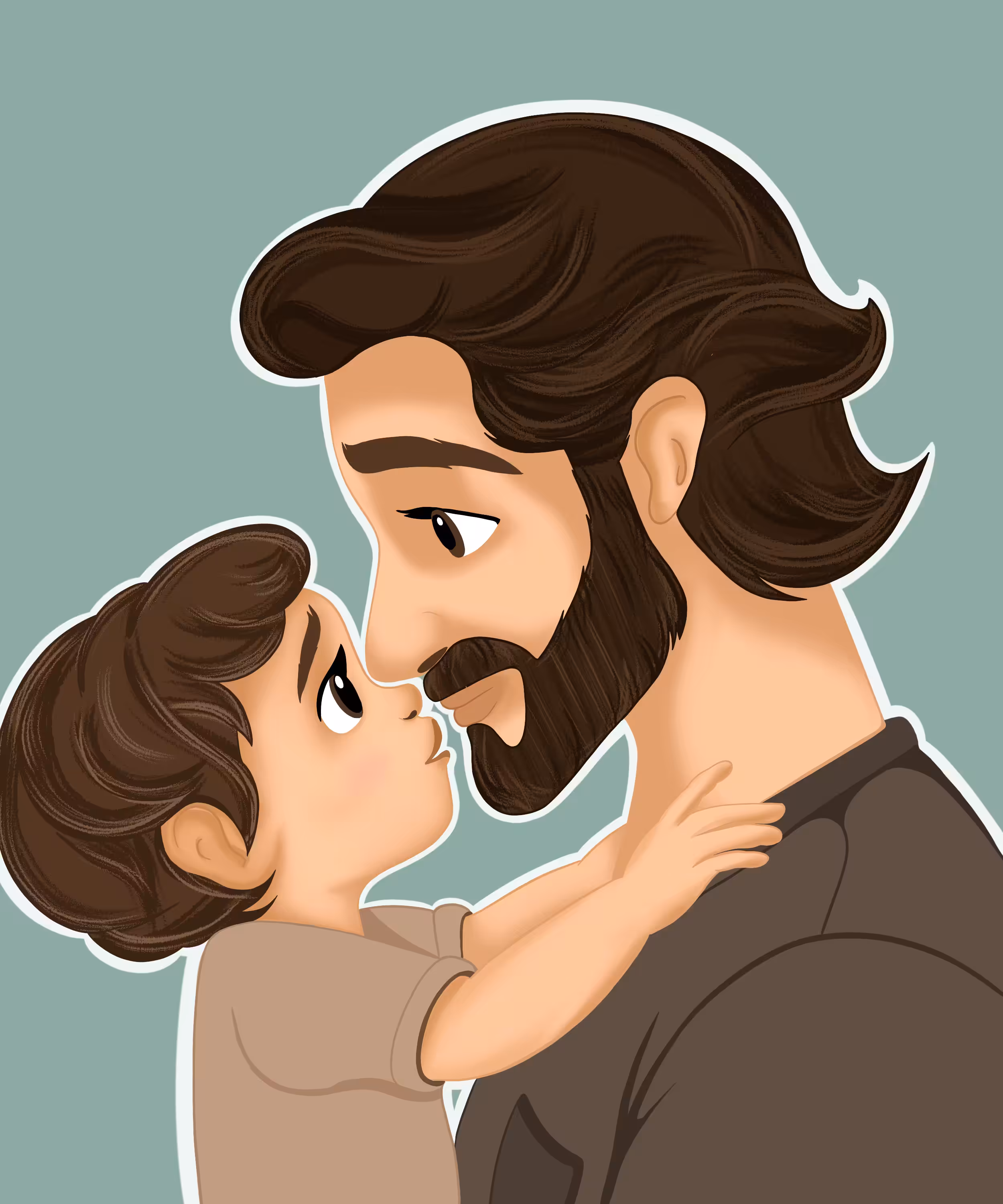 Art (NO AI): Father and child