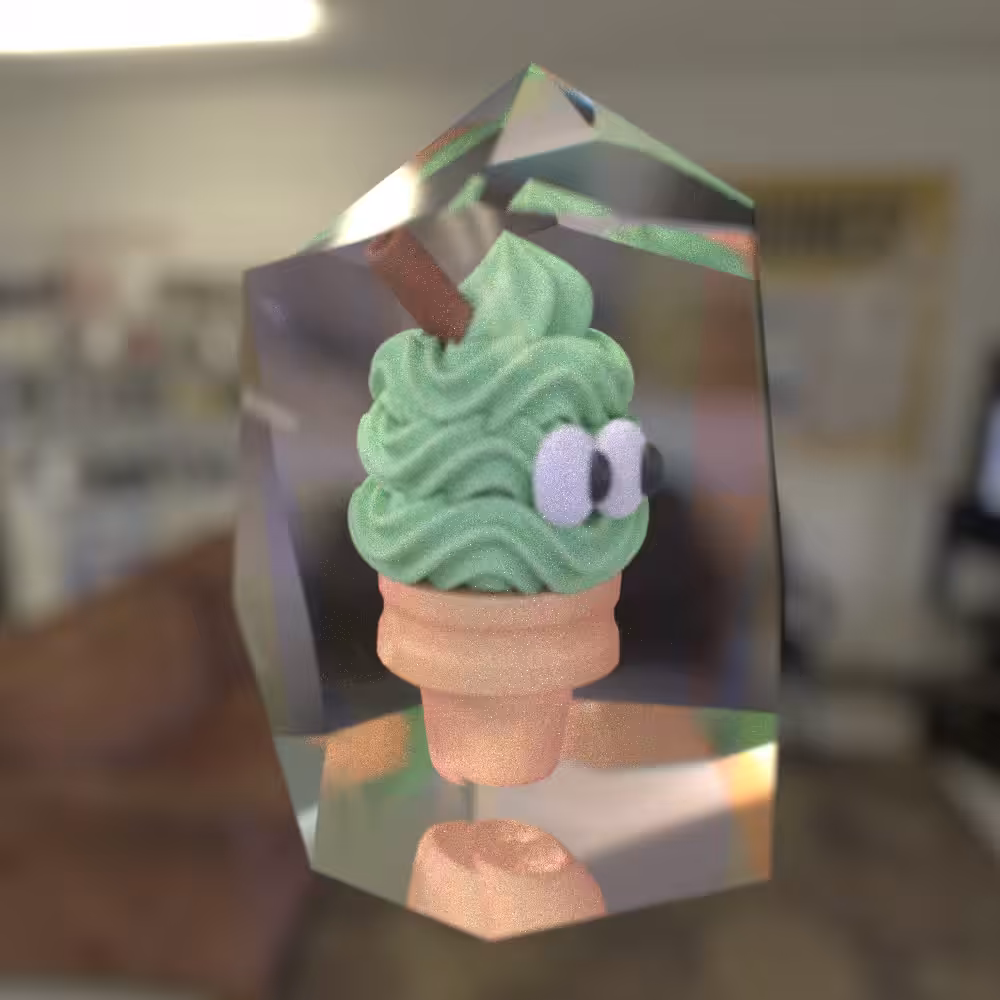 icecream trapped in crystal