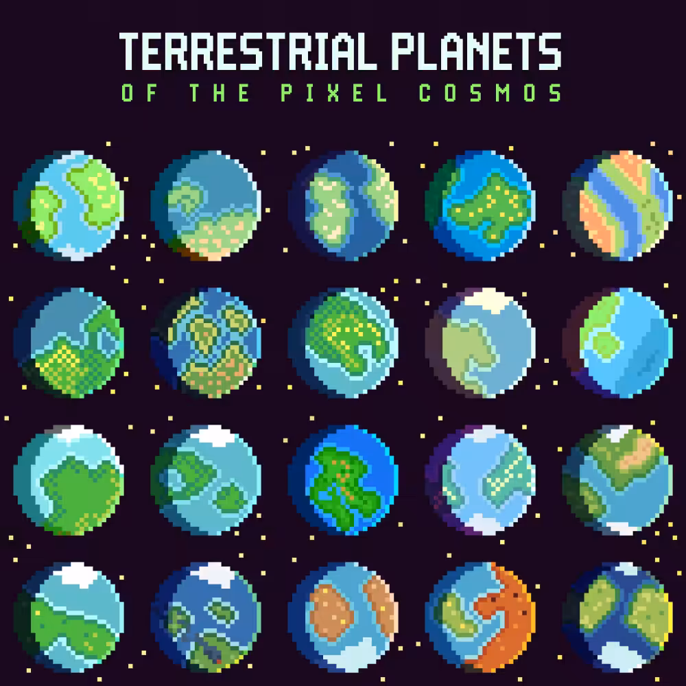 Terrestrial Planets of the Pixel Cosmos