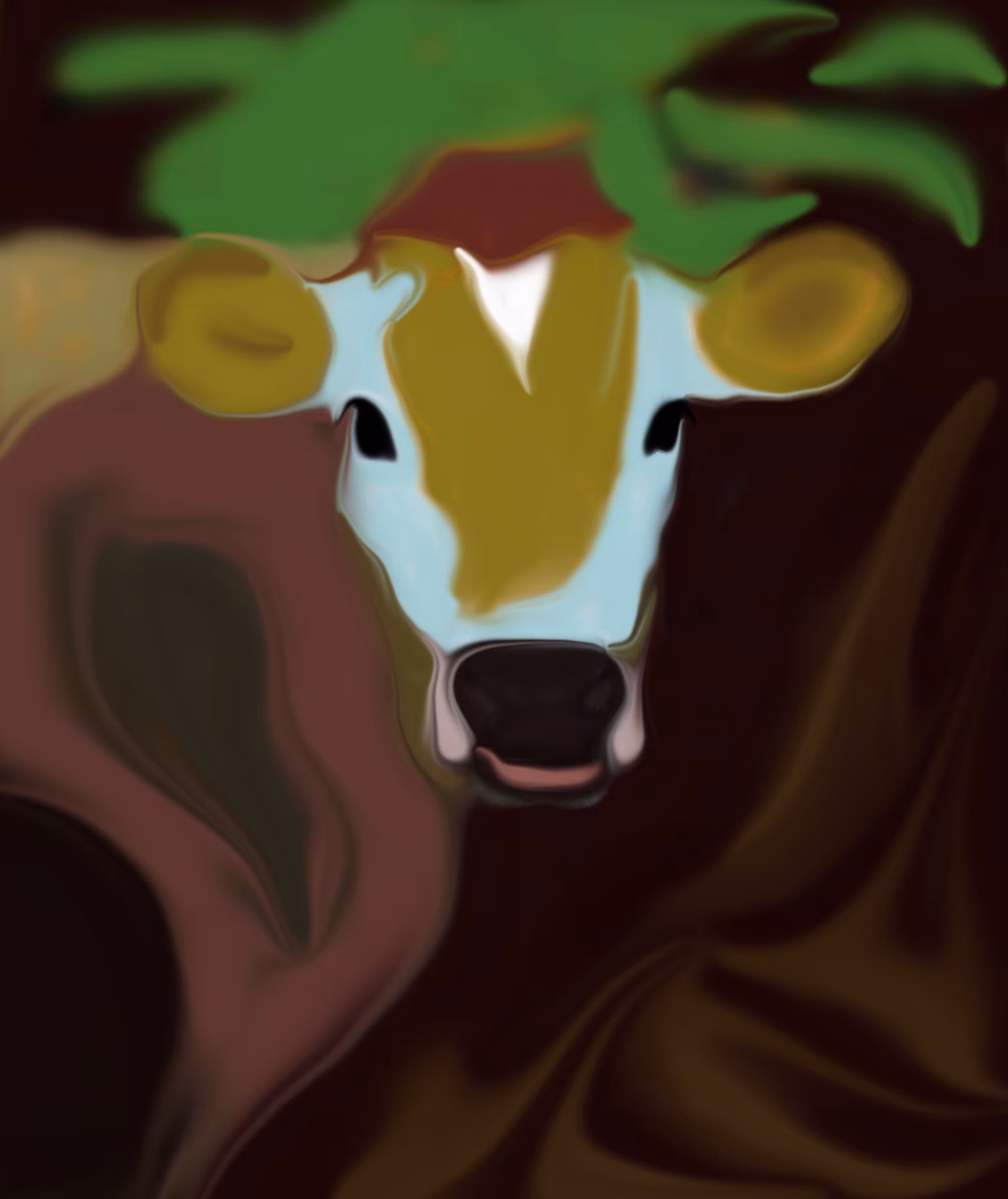 Colorful cow artwork
