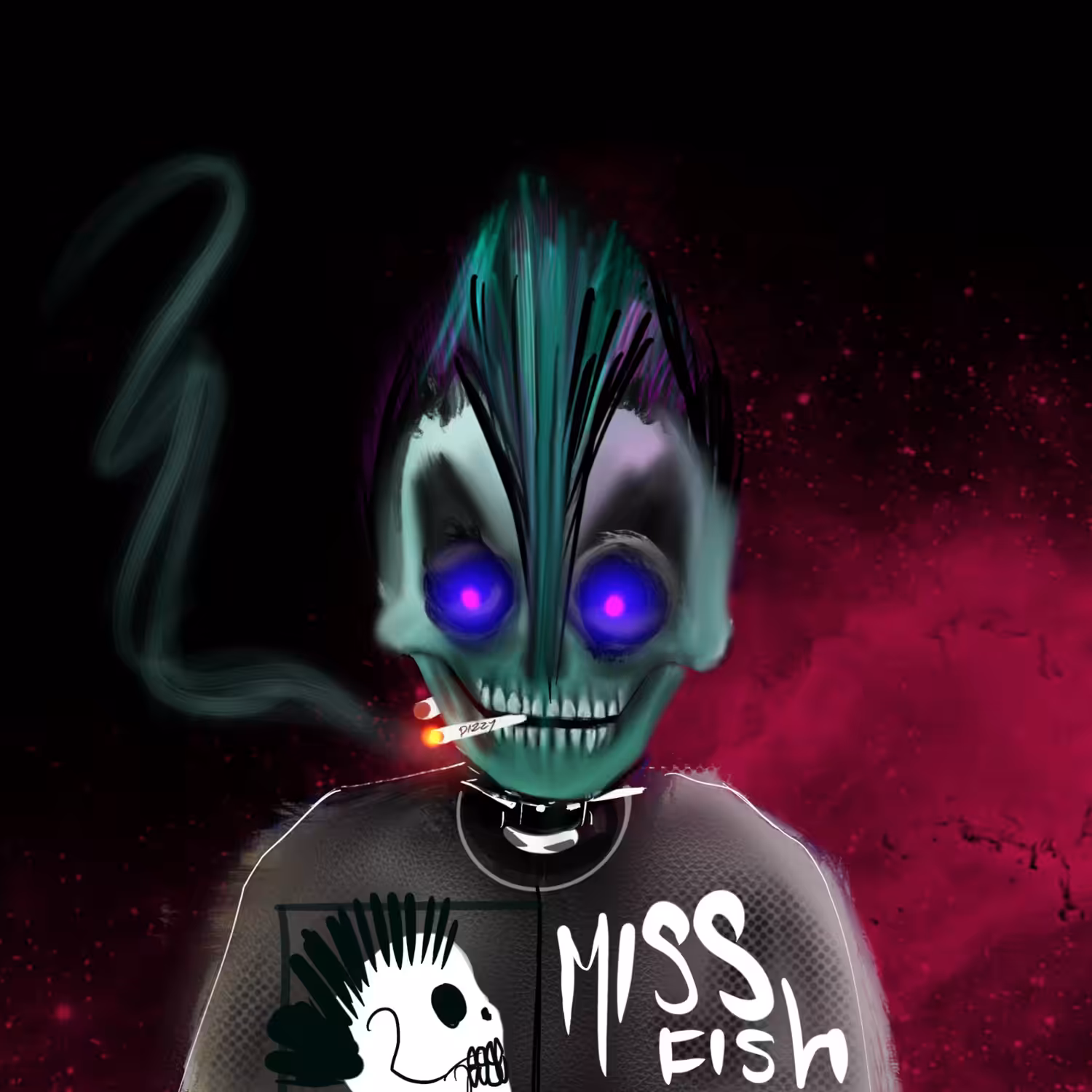 Skull punk#108 miss fish