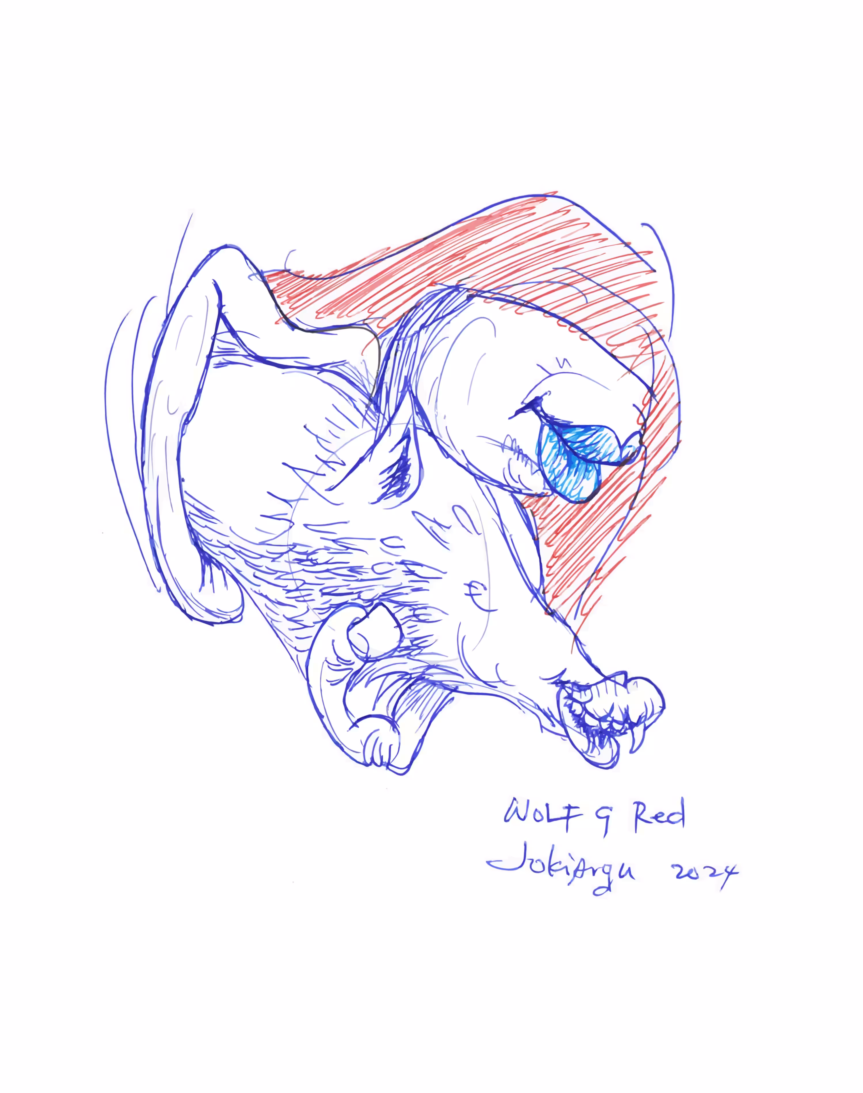 wolf and red