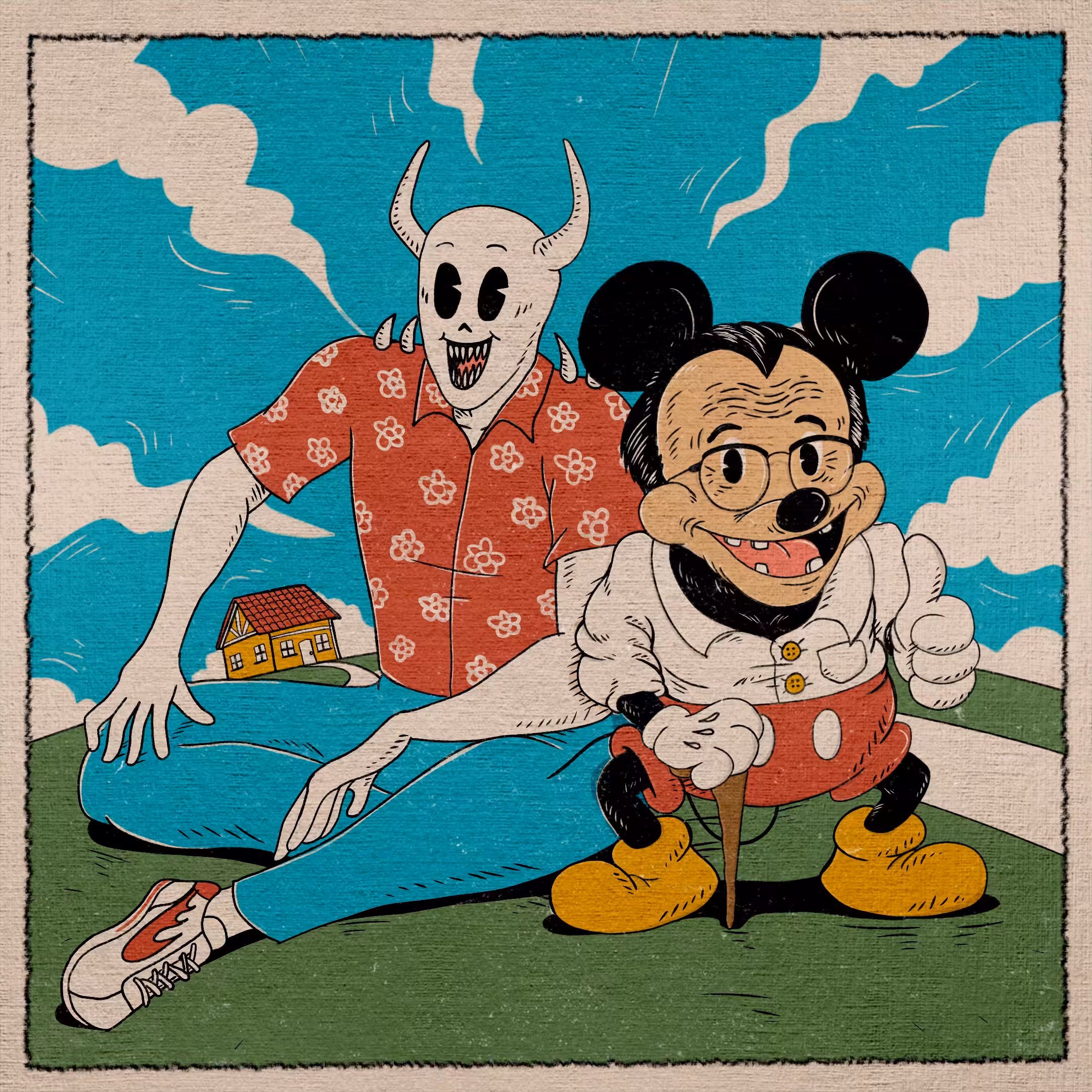Visiting Grandpa Mickey
