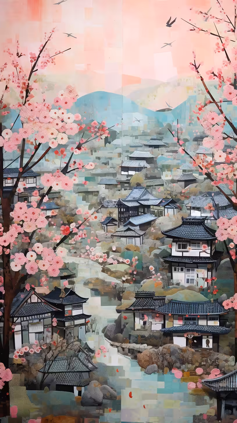 Spring in korean village