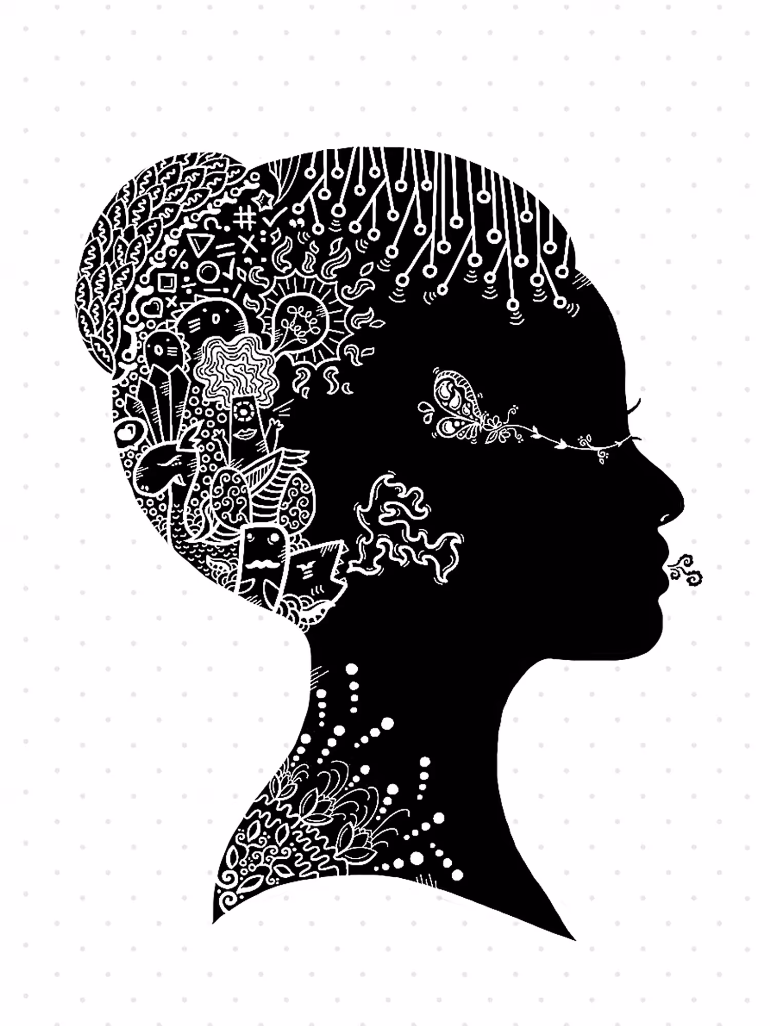 Woman Doodle Silhouette