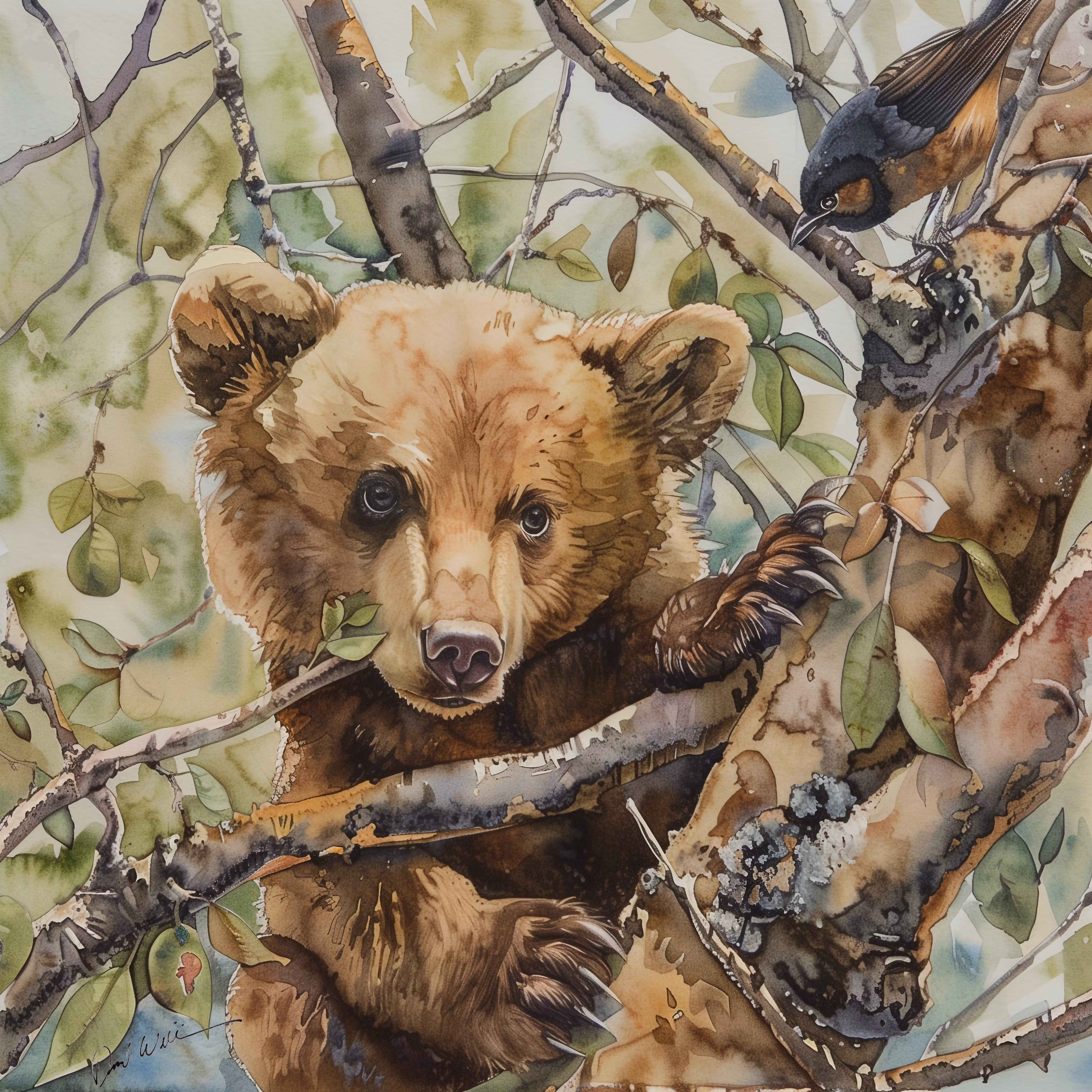  A Bear Cub in Its Natural Habitat