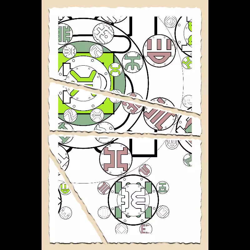 Fractals and fractures -"Alphabetic Signs" #31