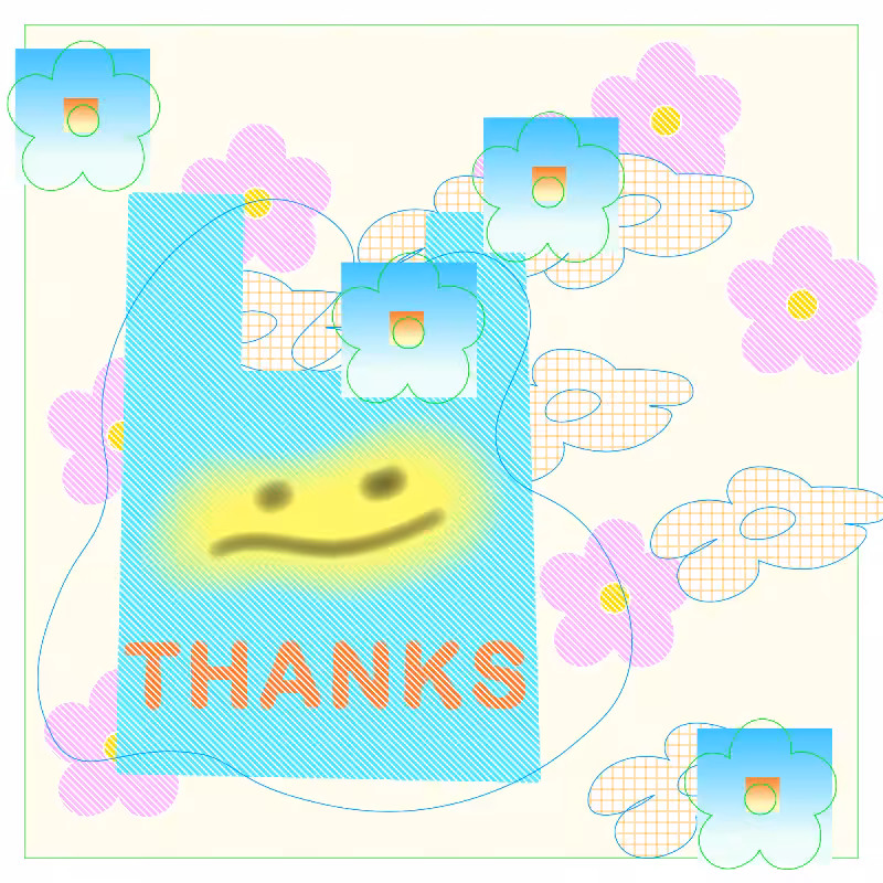 thanks bag and flowers #72